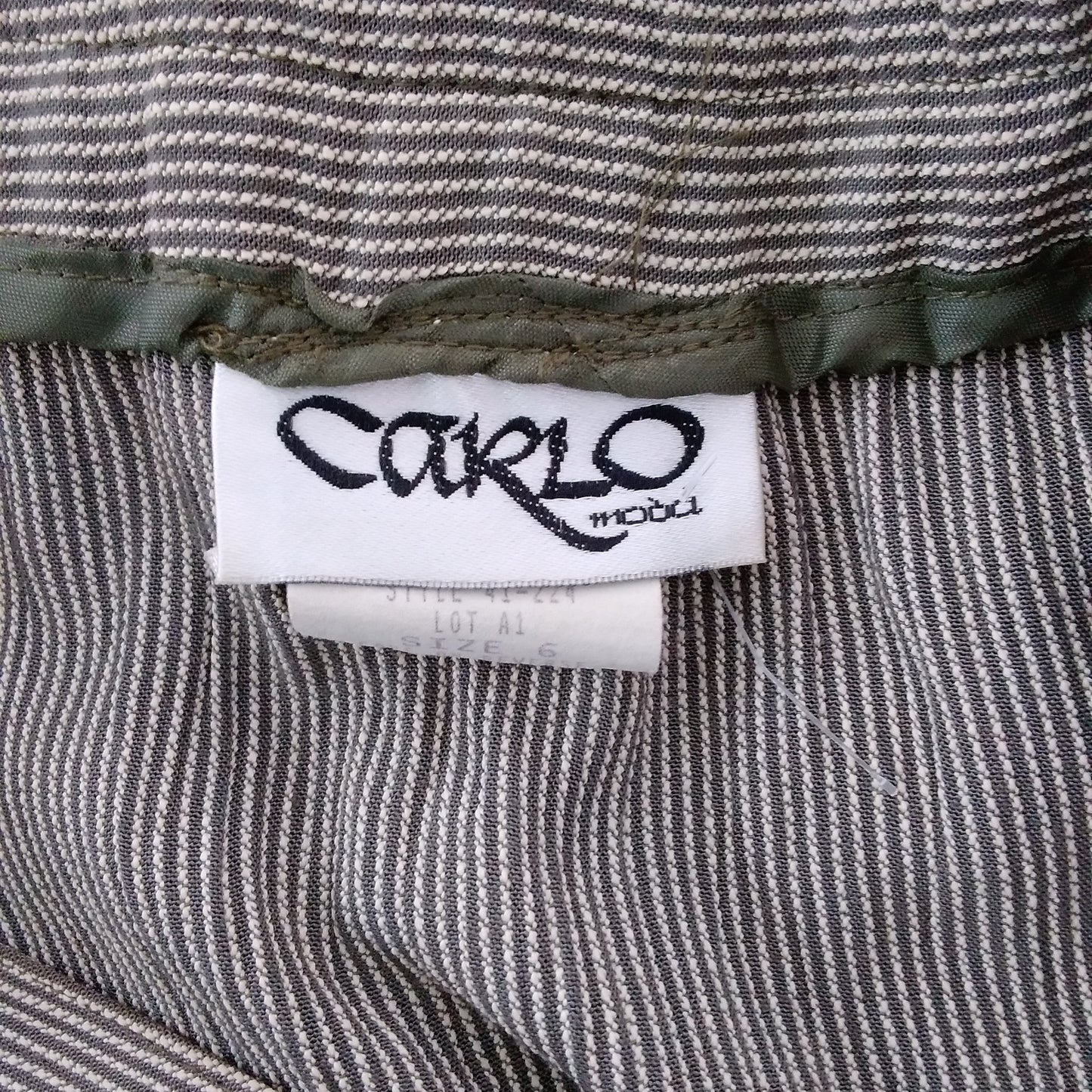 Vintage Carlo Moda Green Striped Button Up Skirt - 6