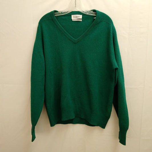 VTG - Woolf Brothers Teal Green V-Neck Cashmere Sweater - L