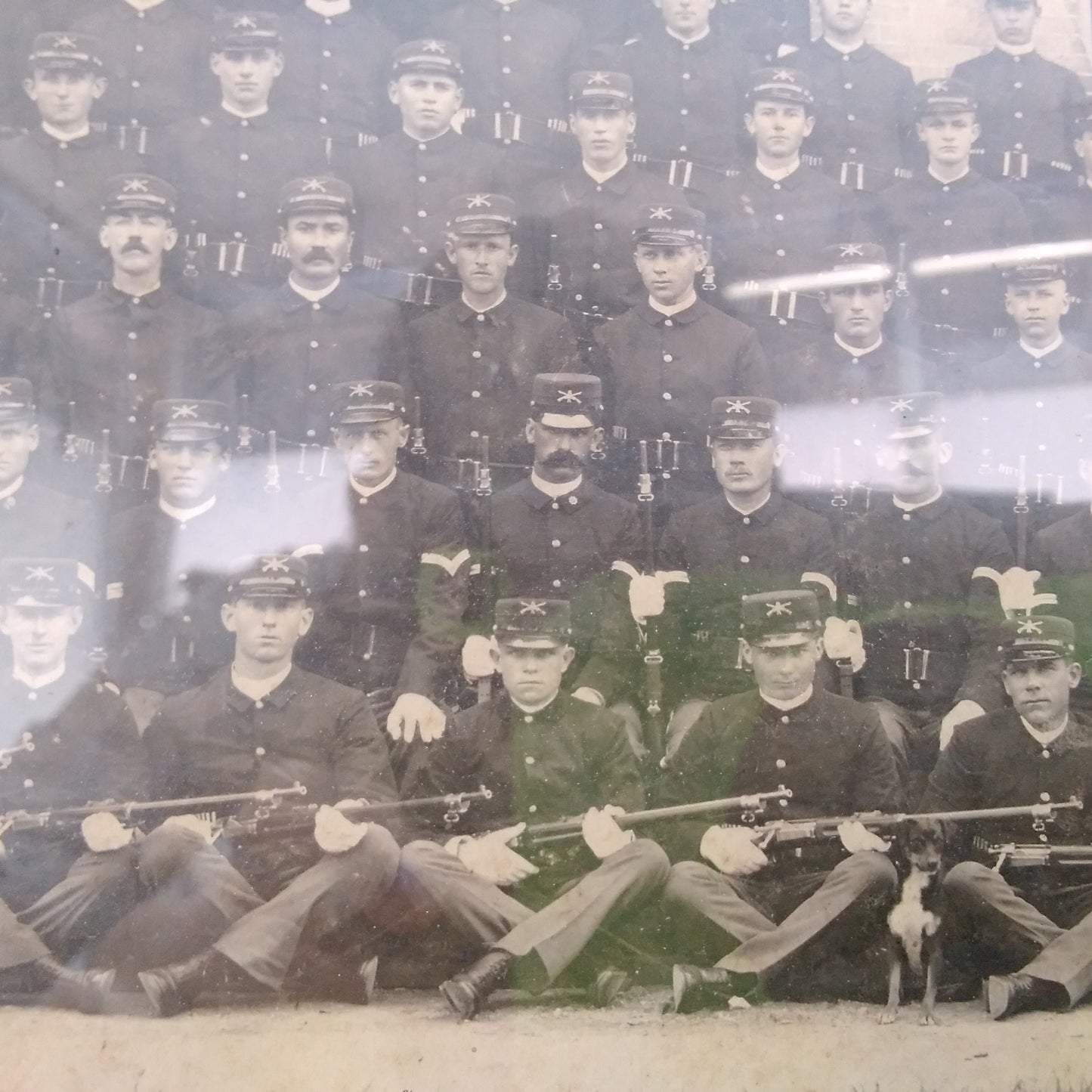 Framed Portrait of Eighth Infantry Division, Company K, at Fort Snelling, Minnesota c. 1900