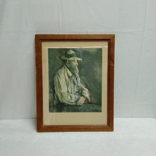 Cezanne Framed Vintage Print -- Portrait of Vallier