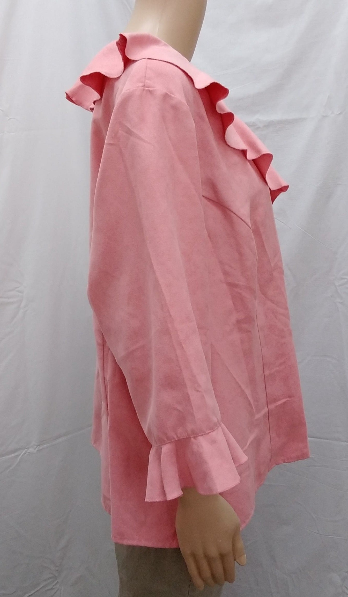 NWT -- Avenue Pink Ruffle V-neck Blouse -- Size 18/20