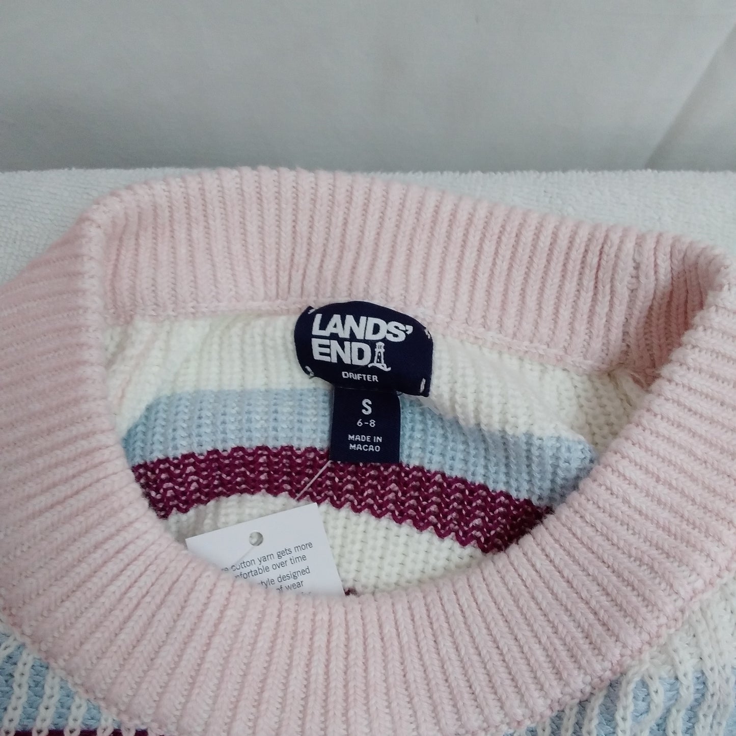 NWT -- Lands' End "Drifter" Crew Neck Sweater -- Size 6-8/S