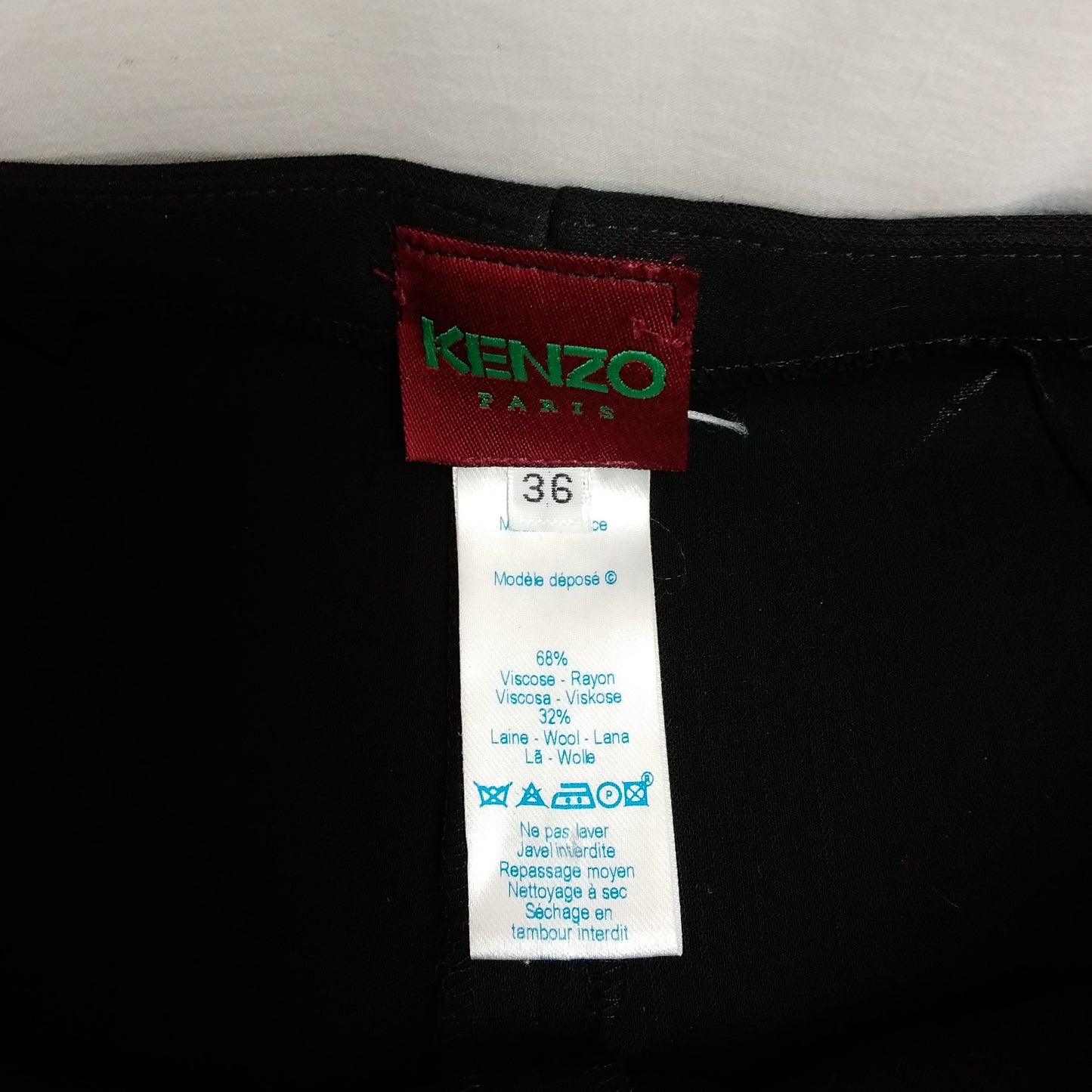 Kenzo Black Flared Slacks Pants -- EU 36 / US- S