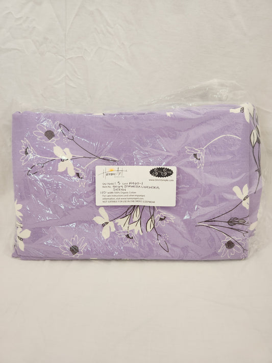 NEW - Harmony Art - 1.5 Yds. Sateen | Stornetta Lavender -110" Width Fabric