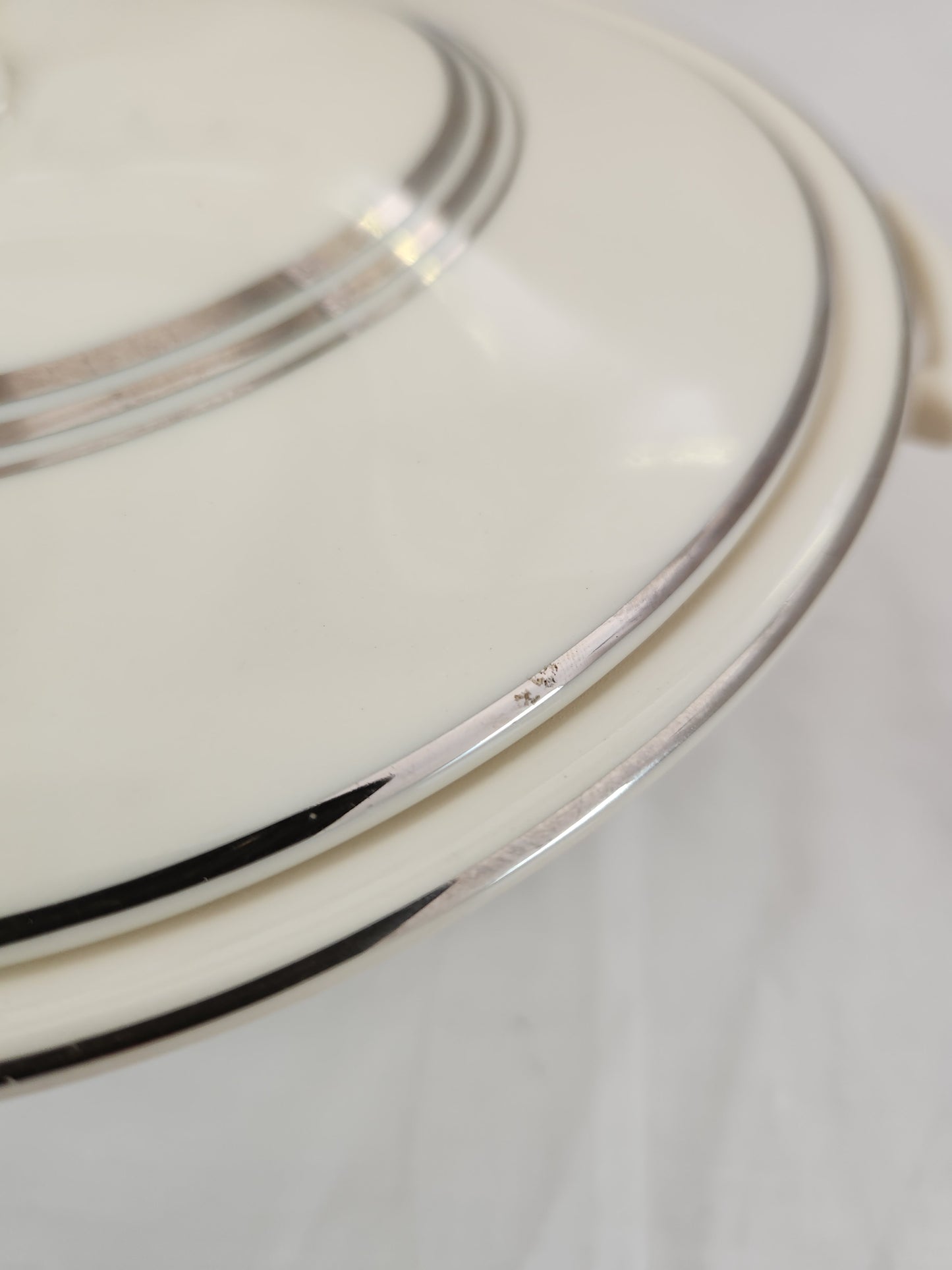 VTG -  Round Covered Vegetable Dish in Nimbus Platinum by SYRACUSE