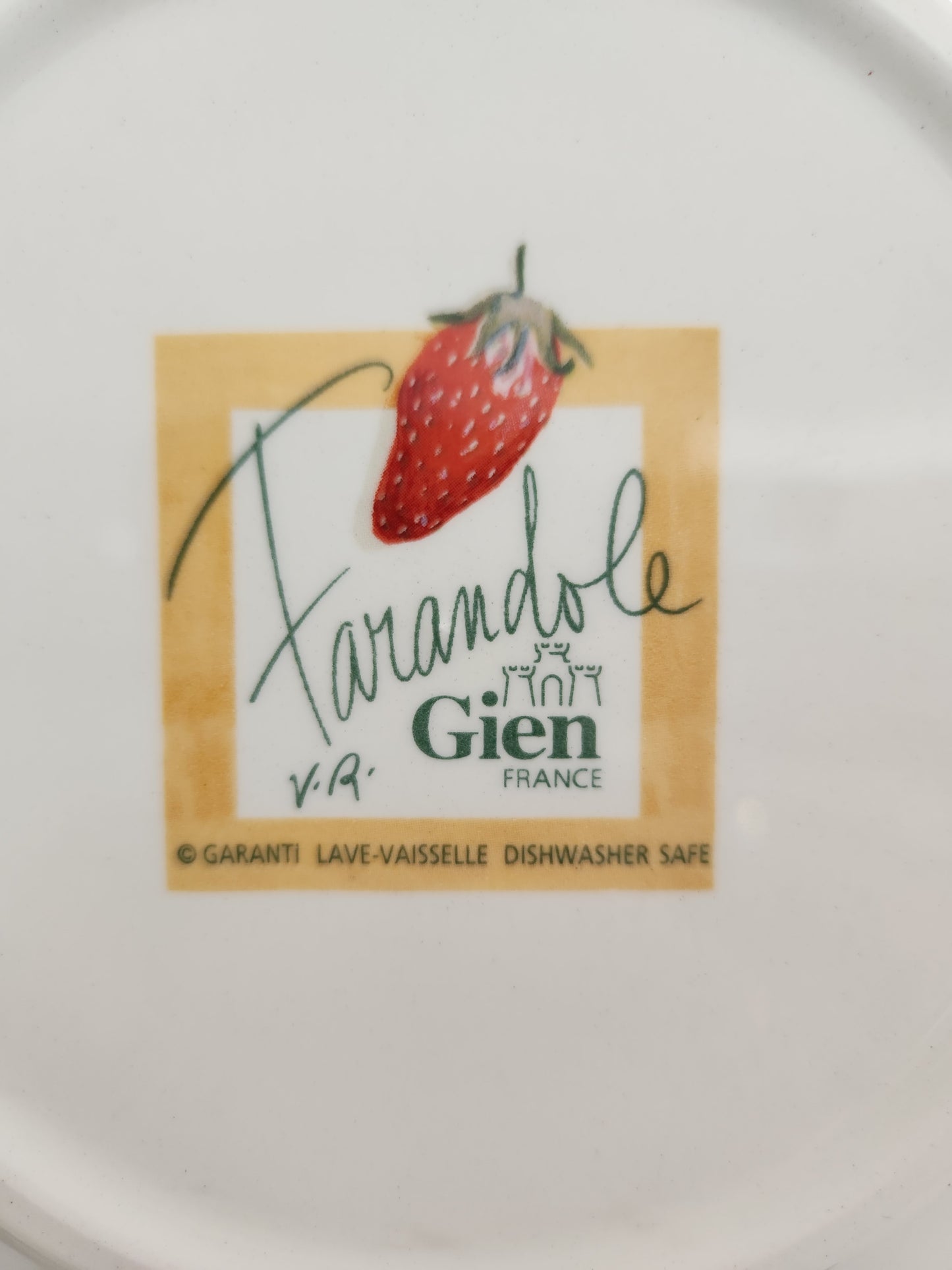 Strawberry Canape Plate Farandole by FAIENCERIE DE GIEN