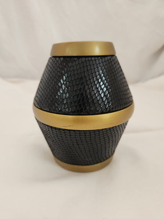 Hayes Black Faux Snakeskin Match Striker w/ Satin Brass Trim