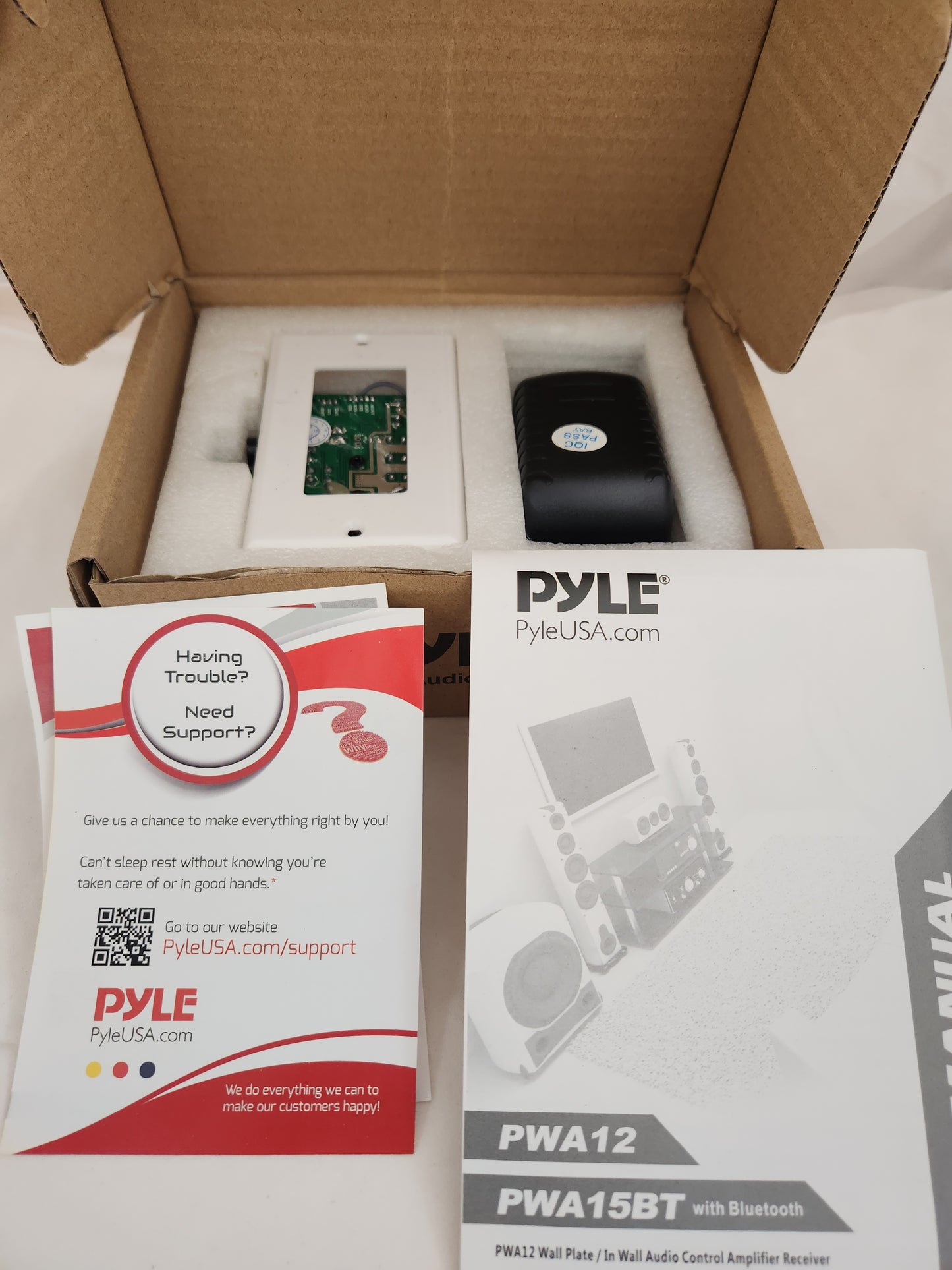 NIB - Pyle PWA15BT In-Wall Bluetooth Amplifier w/Aux & Mic Input Plus USB Charging Port