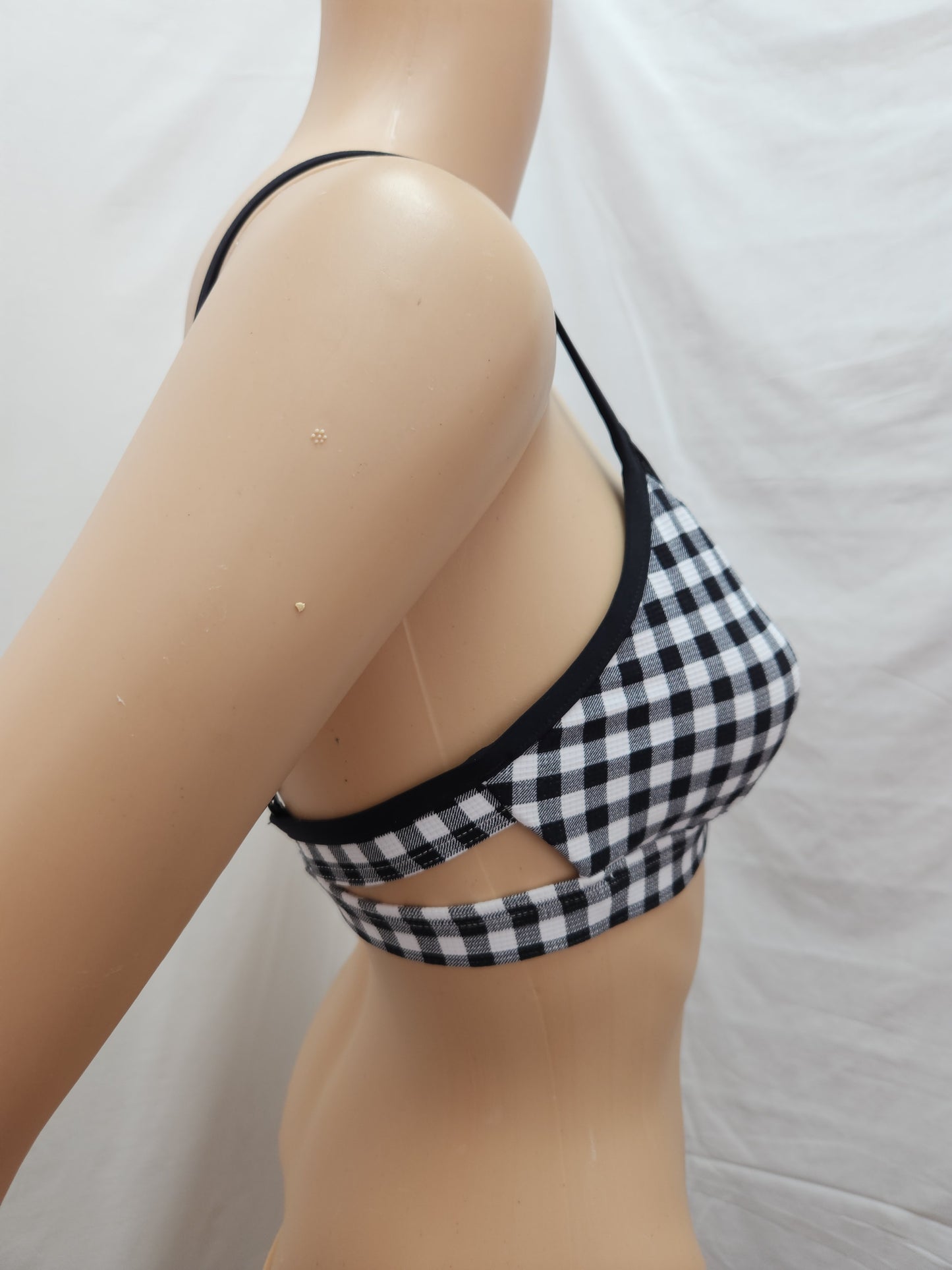 NWT - ANTHROPOLOGIE Seafolly Black White ChecK Swimsuit Top - US 6