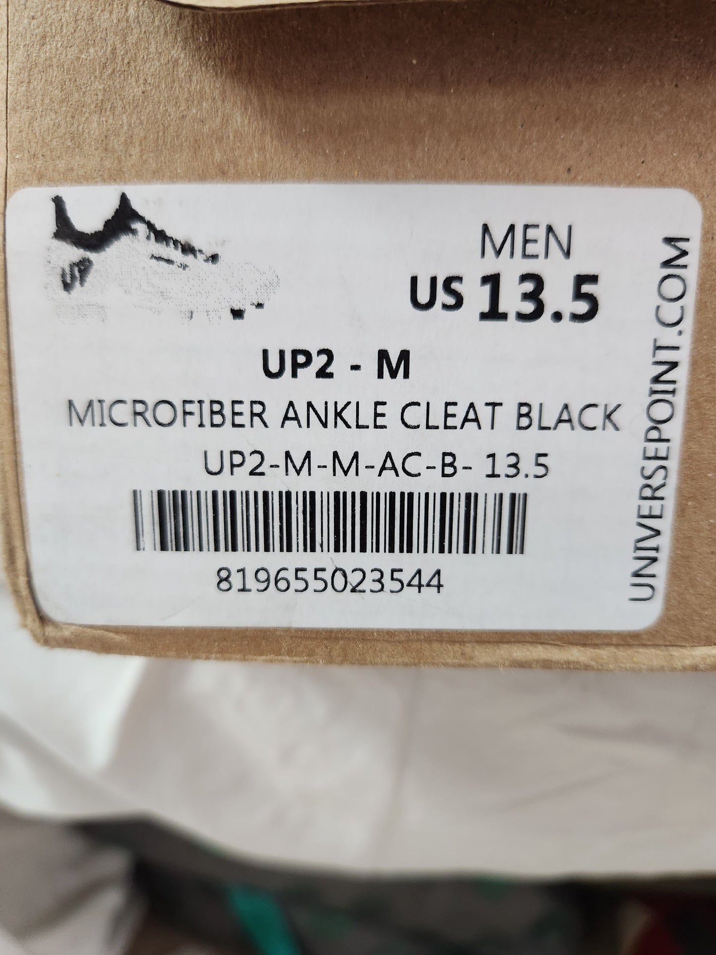 Rare Universe Point Men's Black Microfiber Ankle Cleats - Size: 13.5