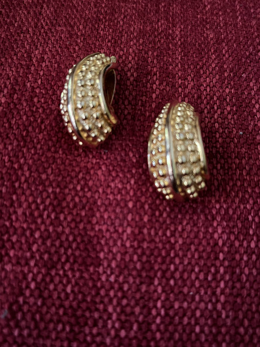 Vintage 90s Gold Tone Paolo Gucci Clip On Earrings