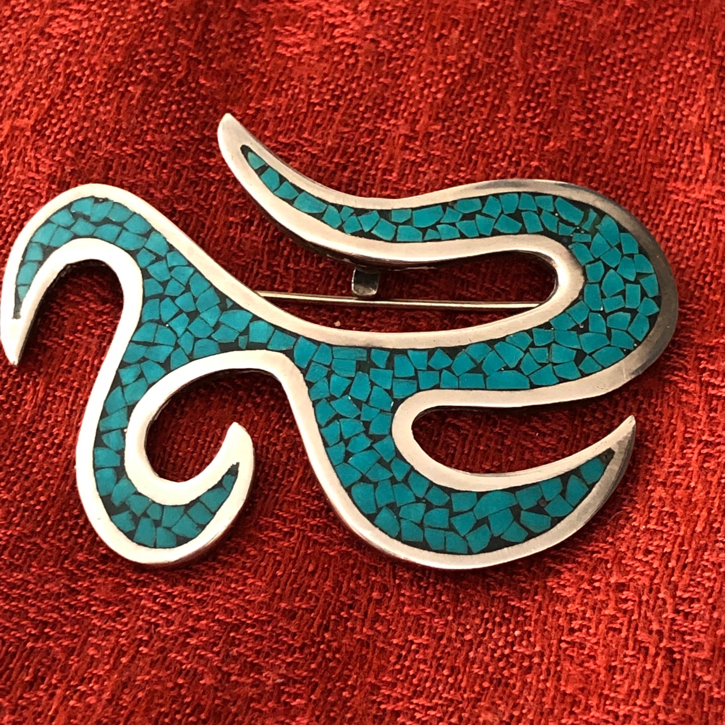 Arte en Plata Sterling Silver and Turquoise Brooch/Pendant