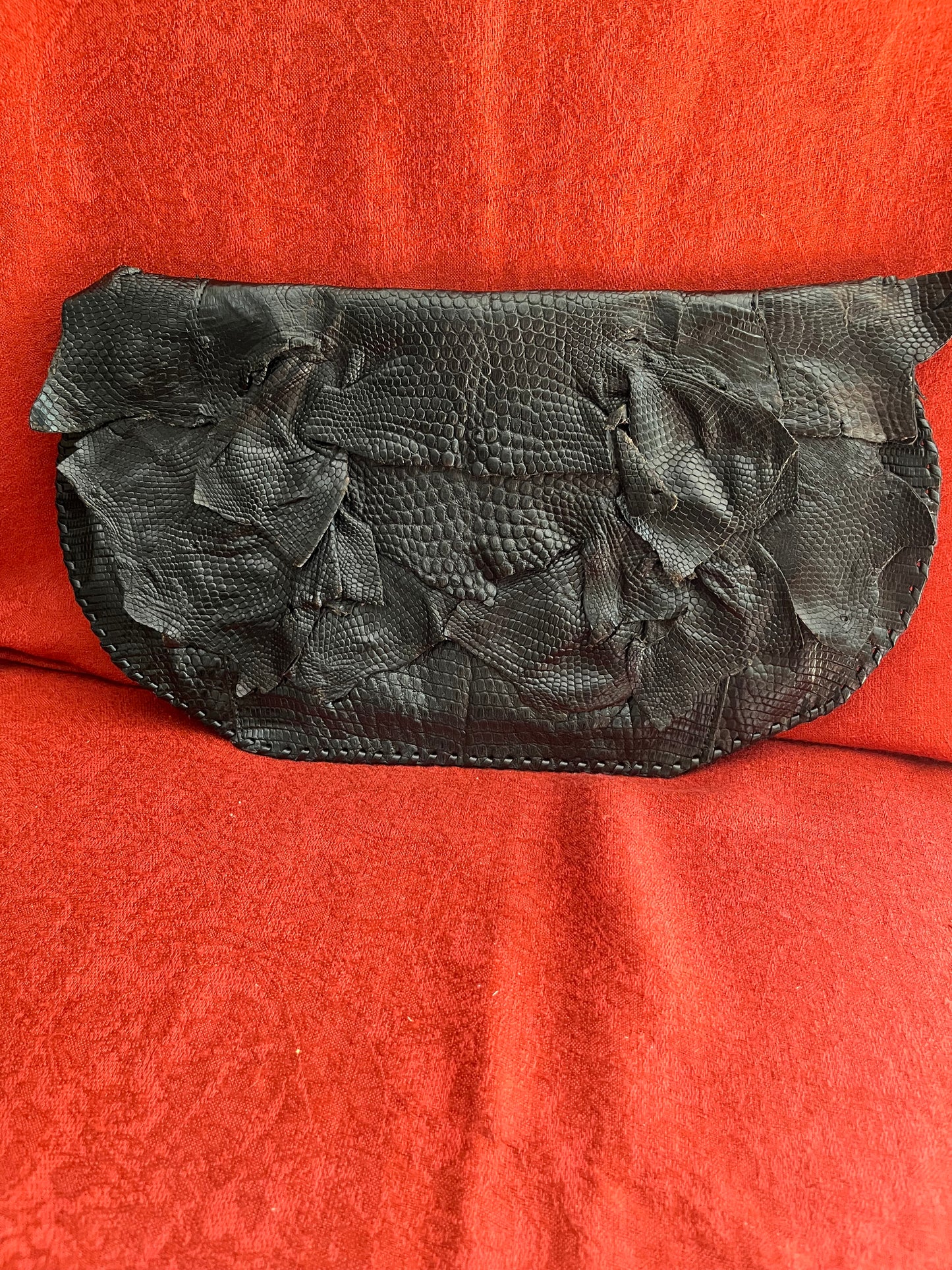 Vintage Ann Turk Lizard Leather Envelope Clutch