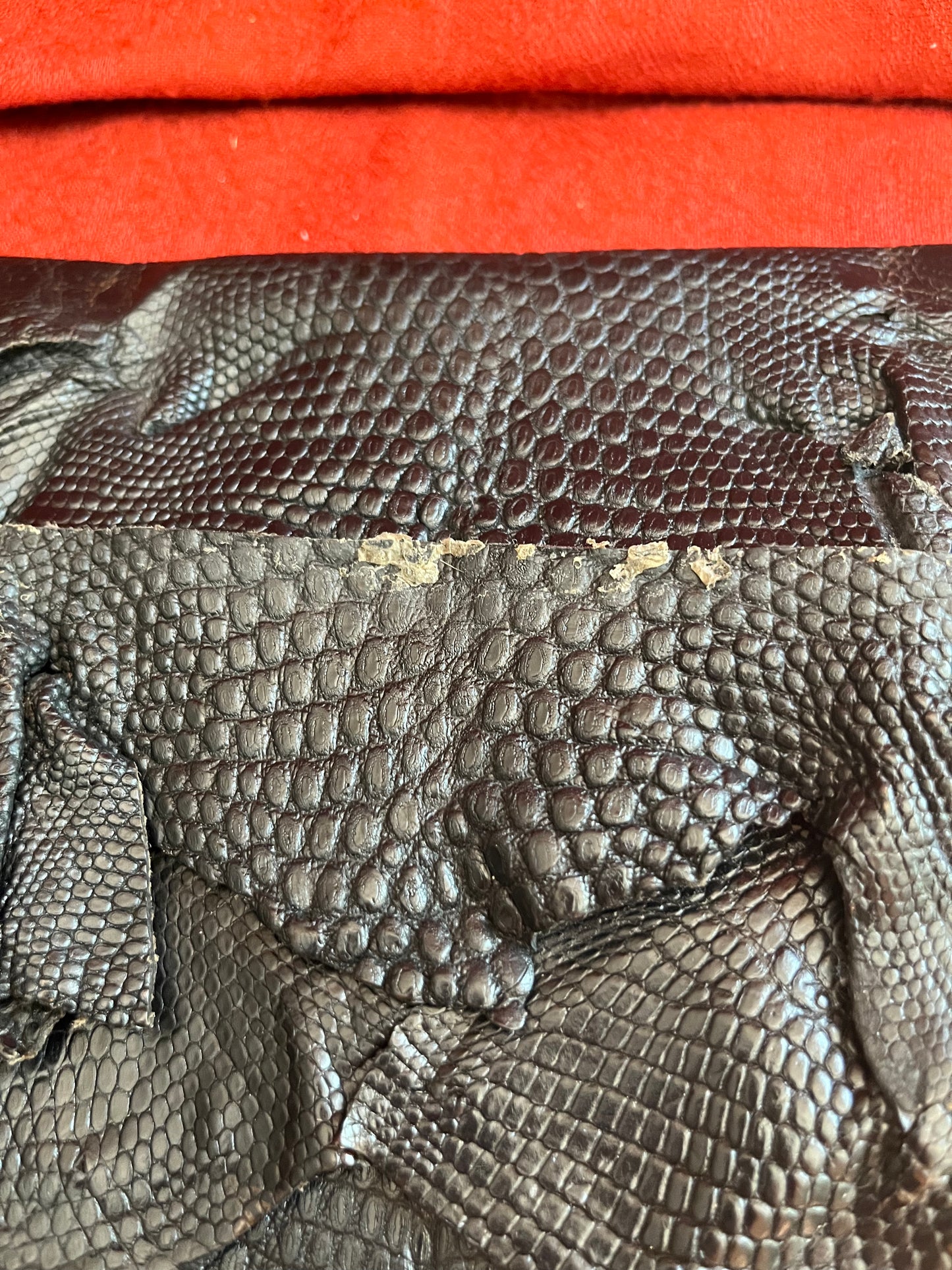 Vintage Ann Turk Lizard Leather Envelope Clutch