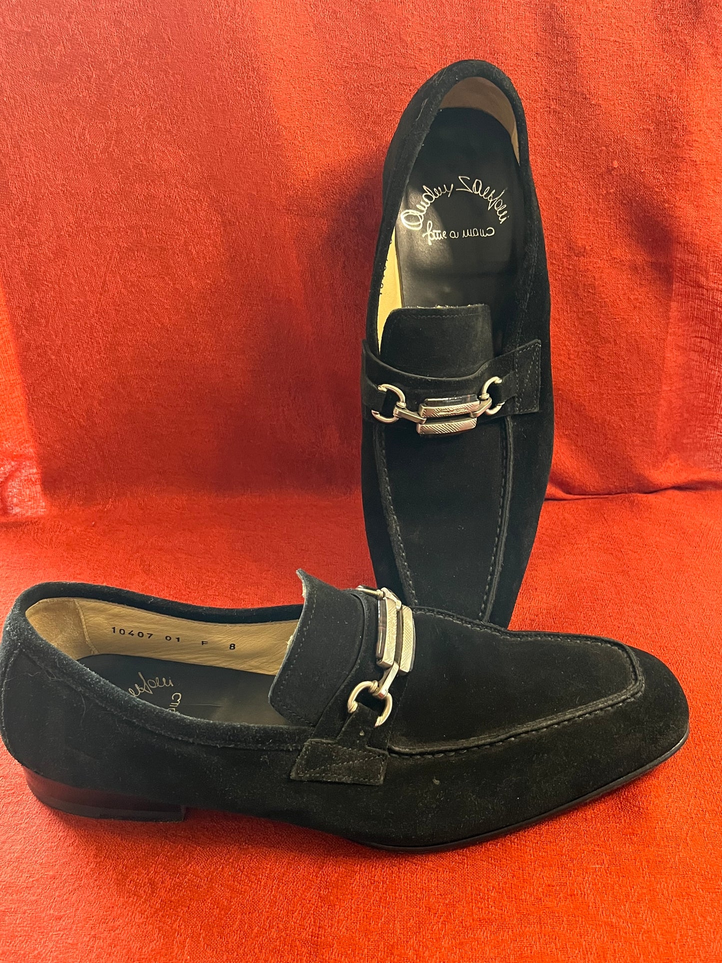 Black Suede Loafers Made in Italy- Size 8
