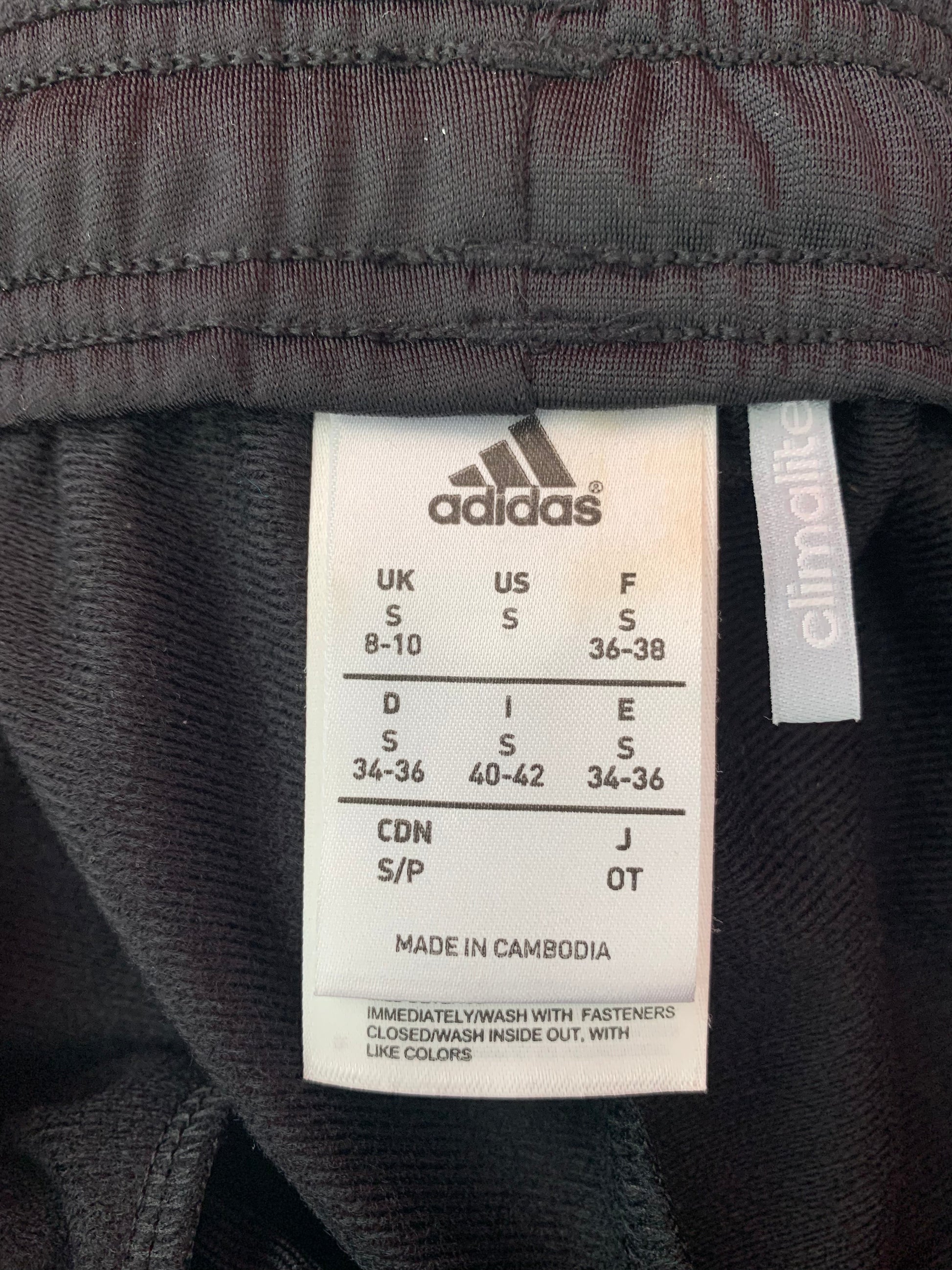 Adidas Climalite Track Pants Womens Size Small Black White Logo