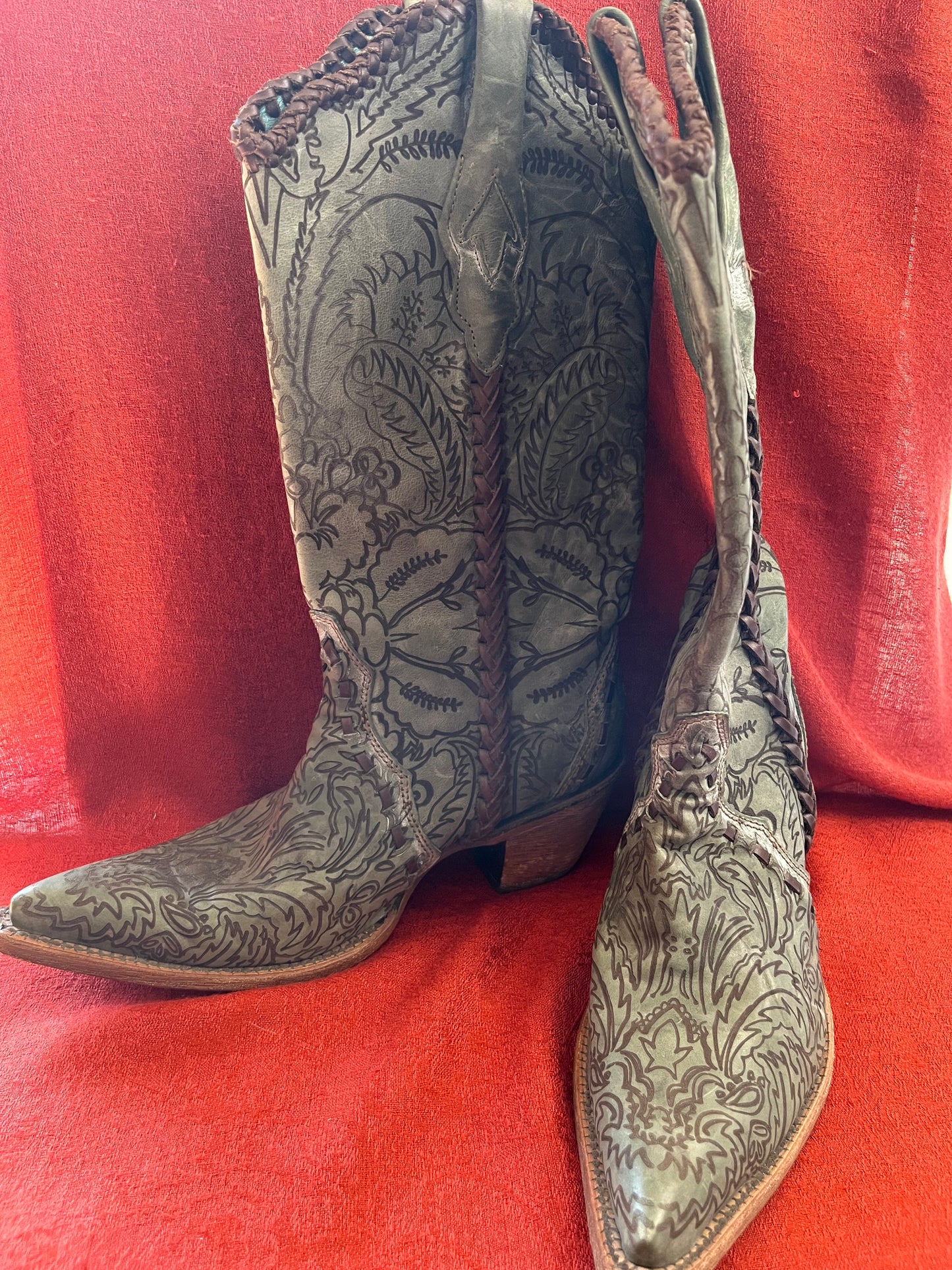 Corral Vintage Leather Cowboy Boots Size 7.5M
