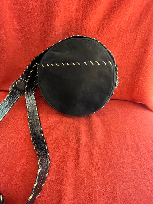 Vintage Round Suede Crossbody Bag by Donald J. Pliner