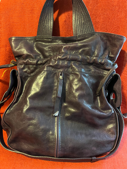 Dark Brown Leather Francesco Biasia Handbag