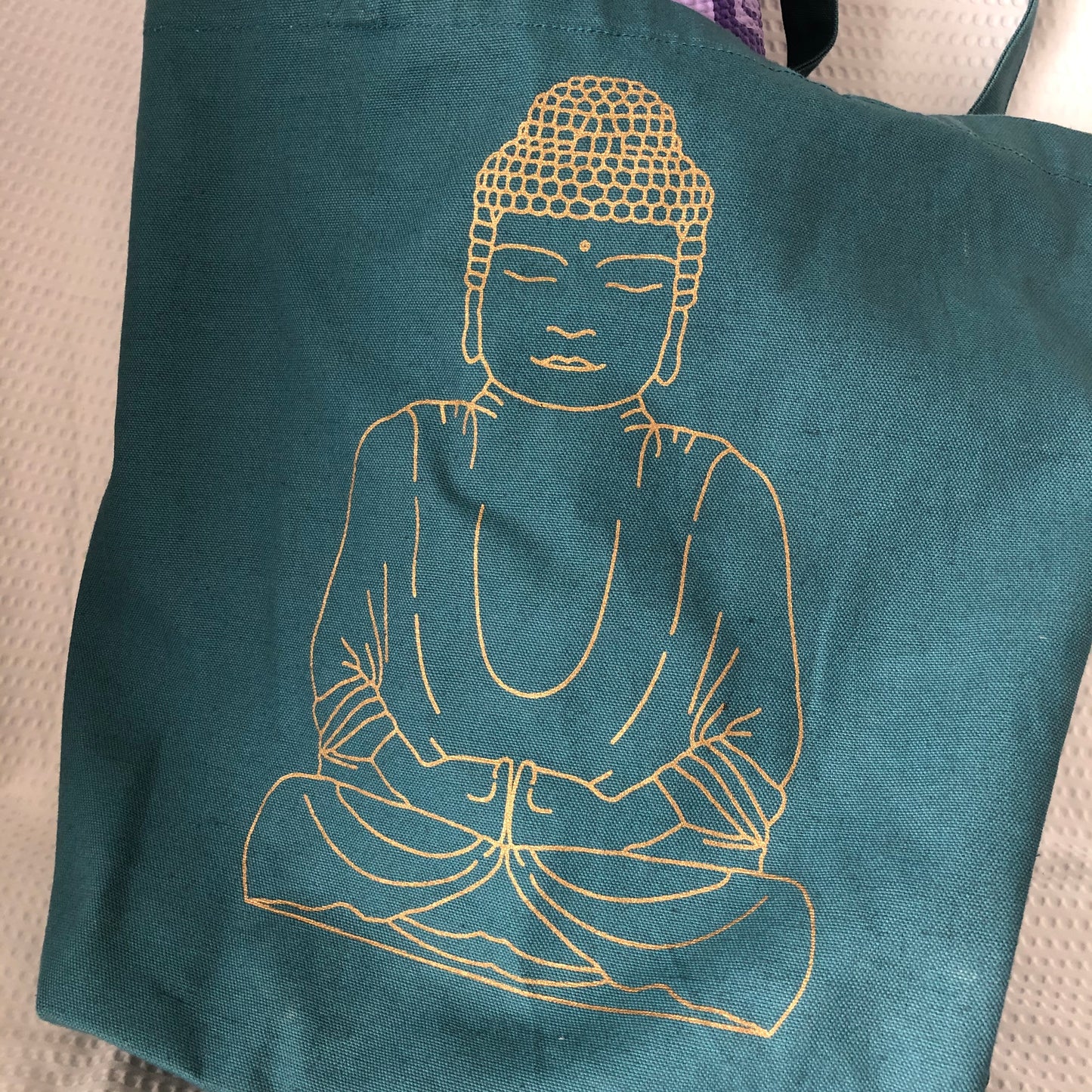 Gaiam Yoga Mat with Buddha Motif Tote Bag