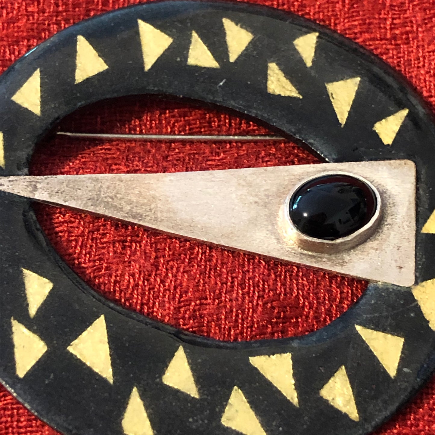 Black & Gold Handcrafted Brooch by Gayle Sparrow