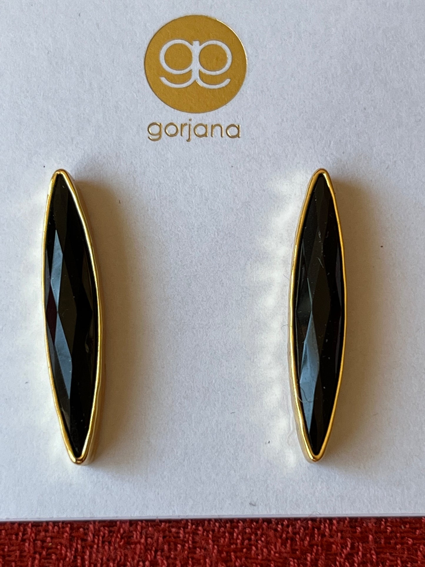Gorjana Black Onyx and Gold (18k Plated) Palisades Stud Earrings-NIB