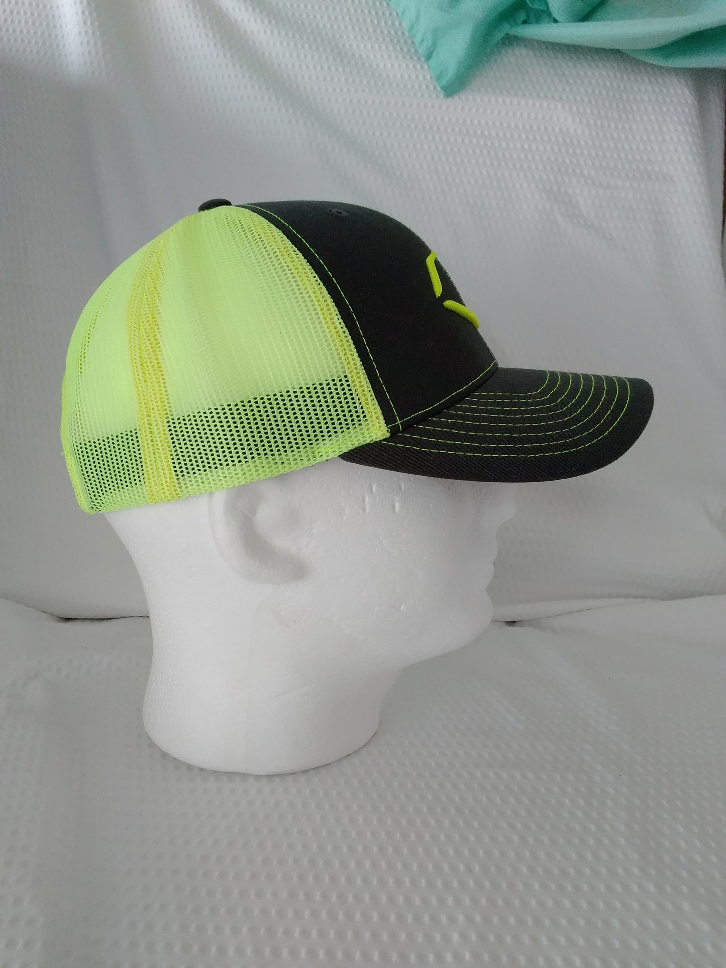 Lime Green and Black Ball Cap by Richardson