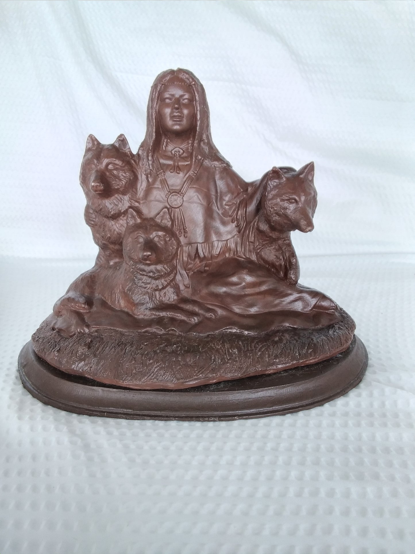 N.C. Artist "Lady of the Wolves" Figurine - Initialed and Dated by Artist