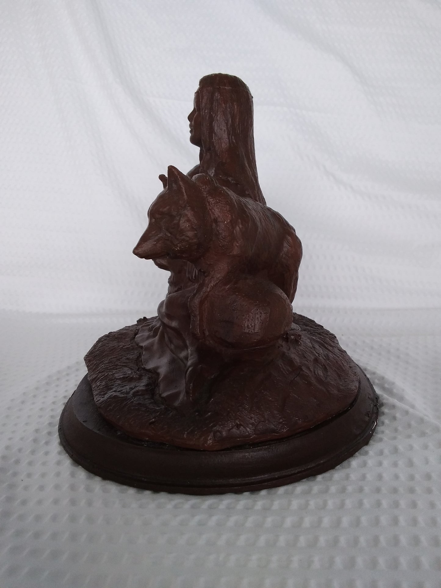 N.C. Artist "Lady of the Wolves" Figurine - Initialed and Dated by Artist