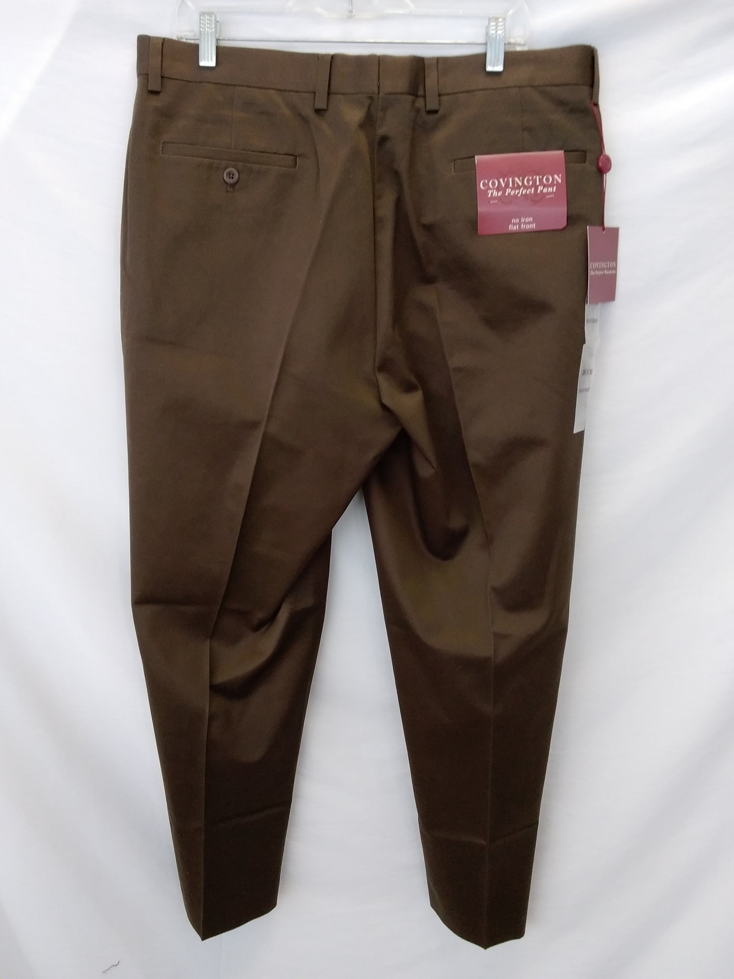 NWT - Covington Flat Front Brown Pants - 36 x 30