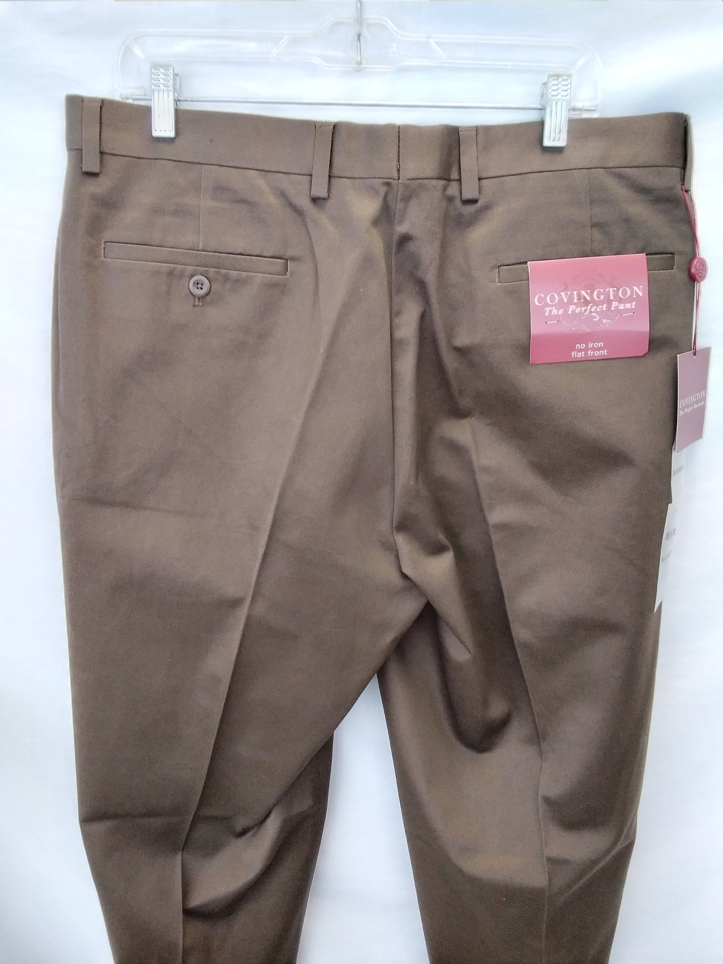 NWT - Covington Flat Front Brown Pants - 36 x 30