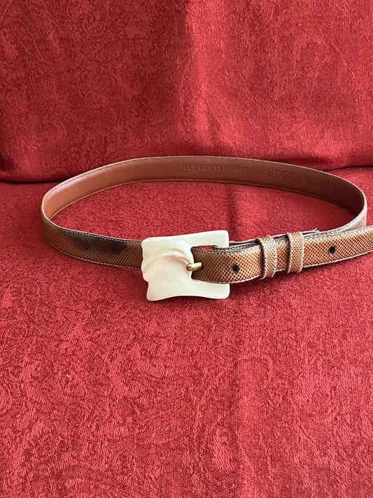 Vintage Ilana Goor Genuine Karung Skin Belt