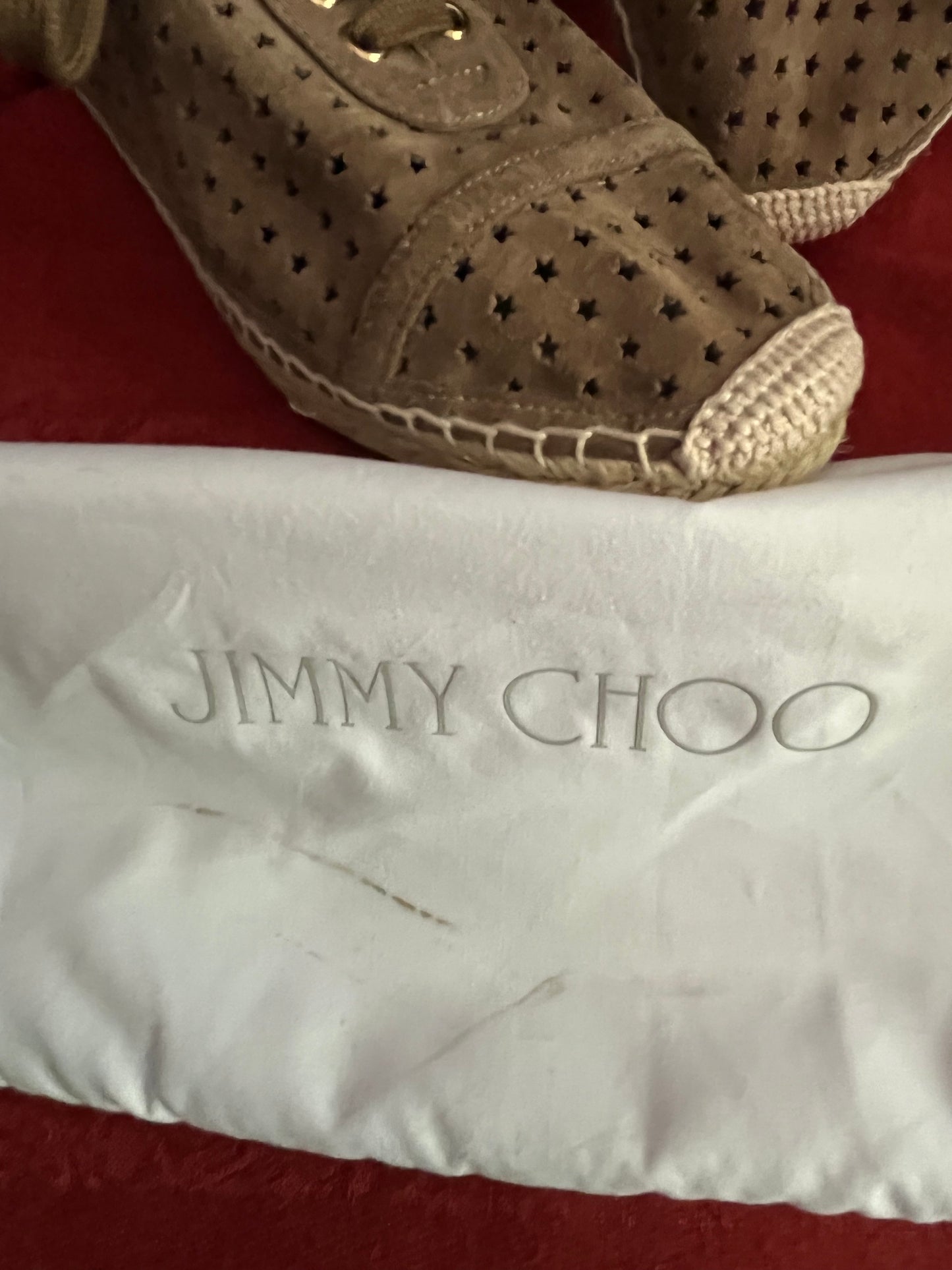 Jimmy Choo Suede Tie Espadrilles Made in Spain-Size 8.5