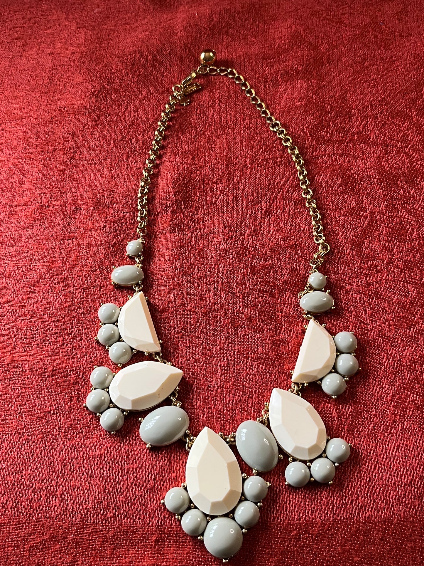 Kate Spade New York Cream and Sage Colored Statement Necklace