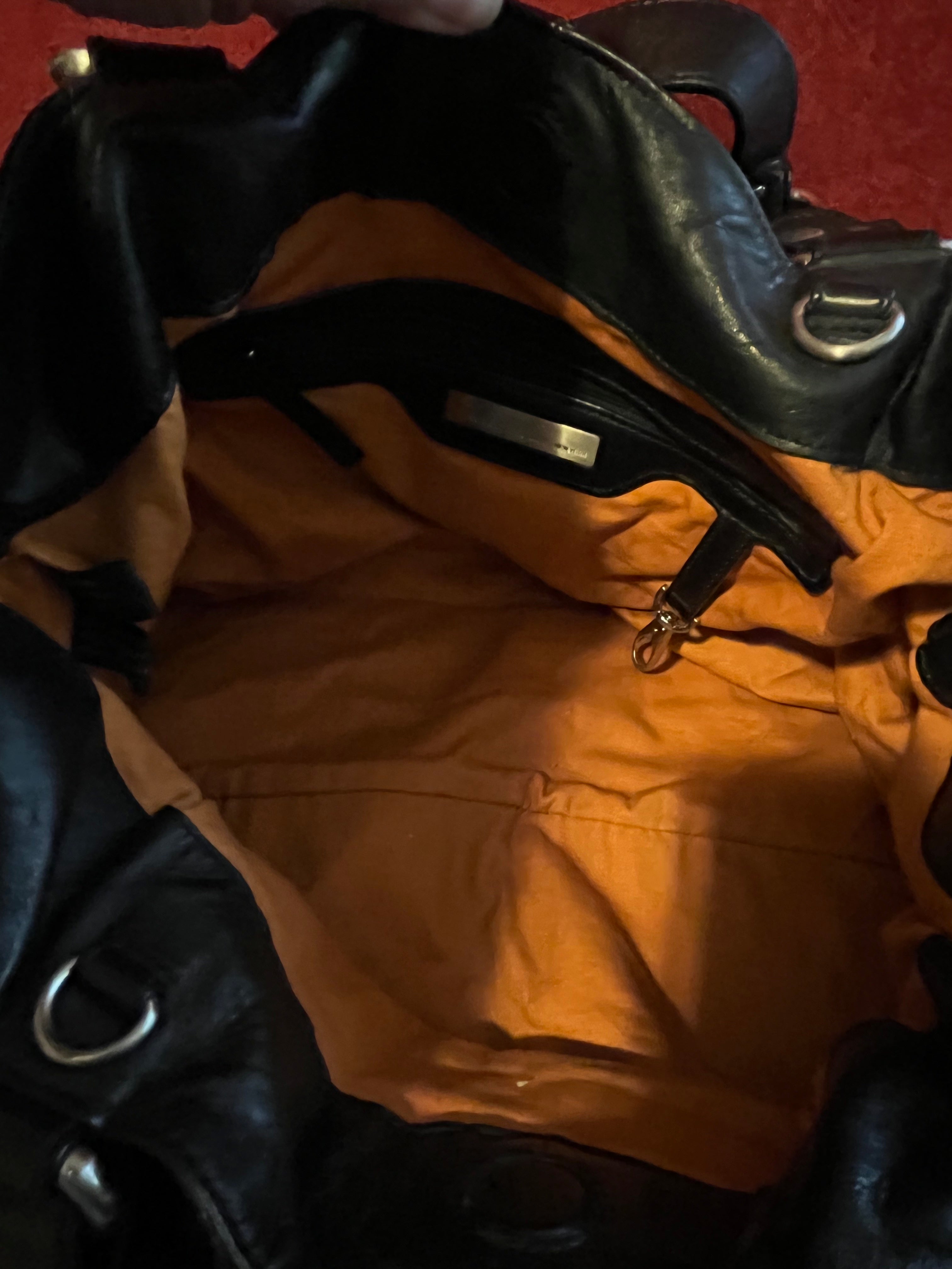 KENNETH COLE Bag Purse Handbag Black Textured Leather with Gold Rivets &  Handle | eBay