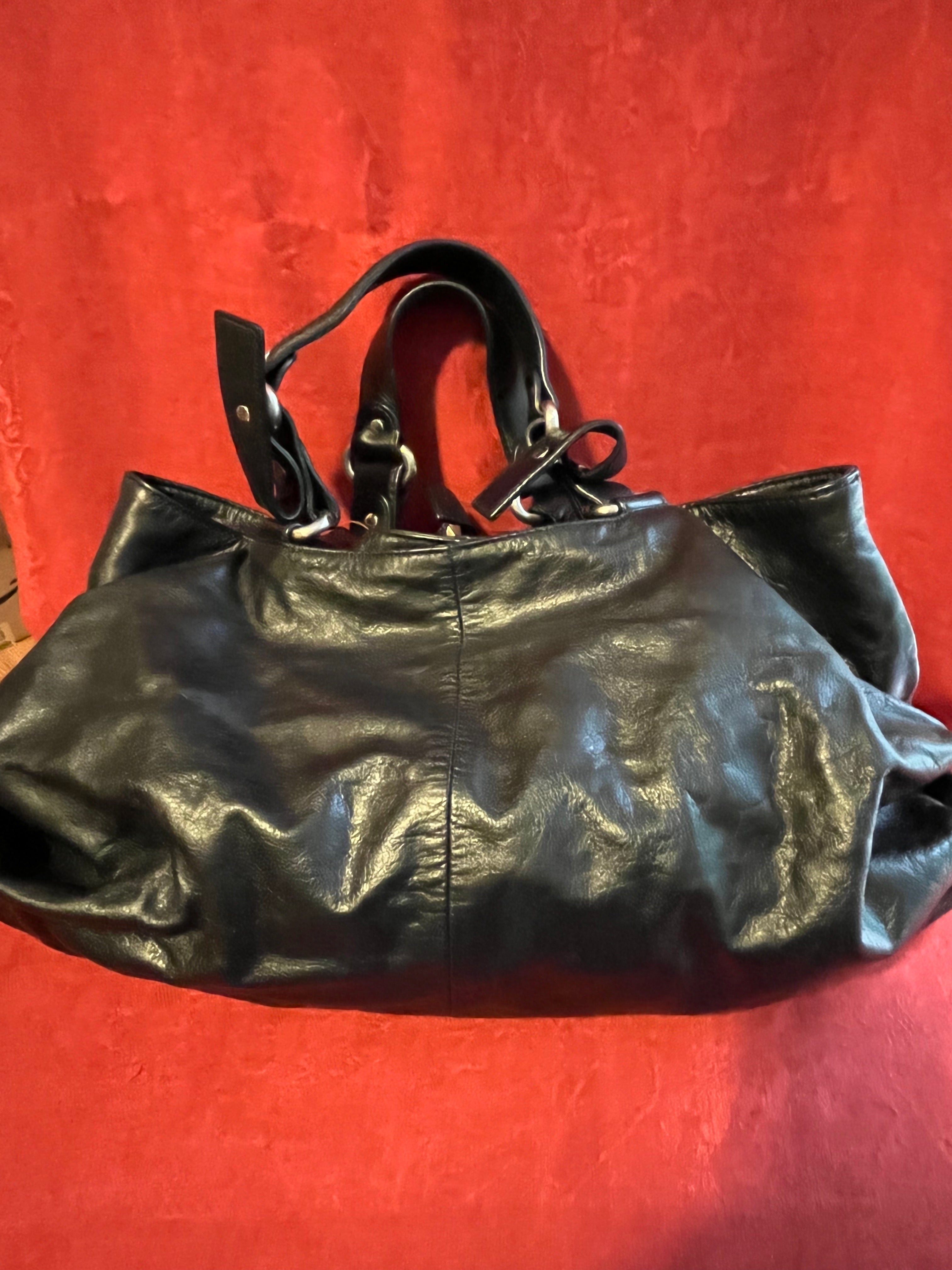 Black Leather Kenneth Cole New York Handbag CommunityWorx Thrift