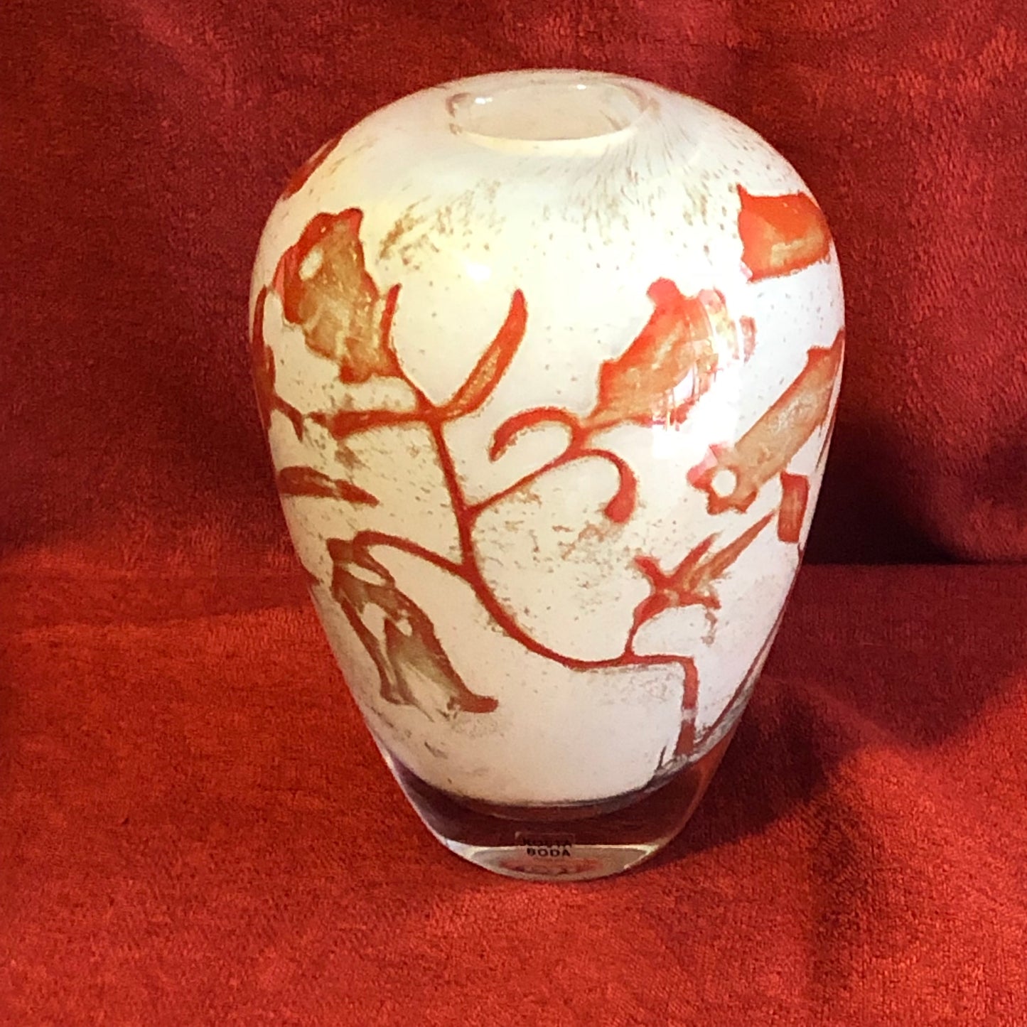 Kosta Boda Art Glass Vase Olle Brozén-Floating Flowers