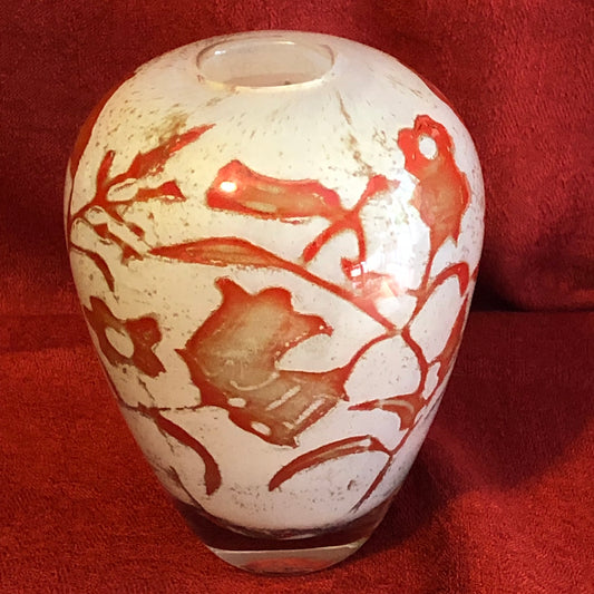 Kosta Boda Art Glass Vase Olle Brozén-Floating Flowers