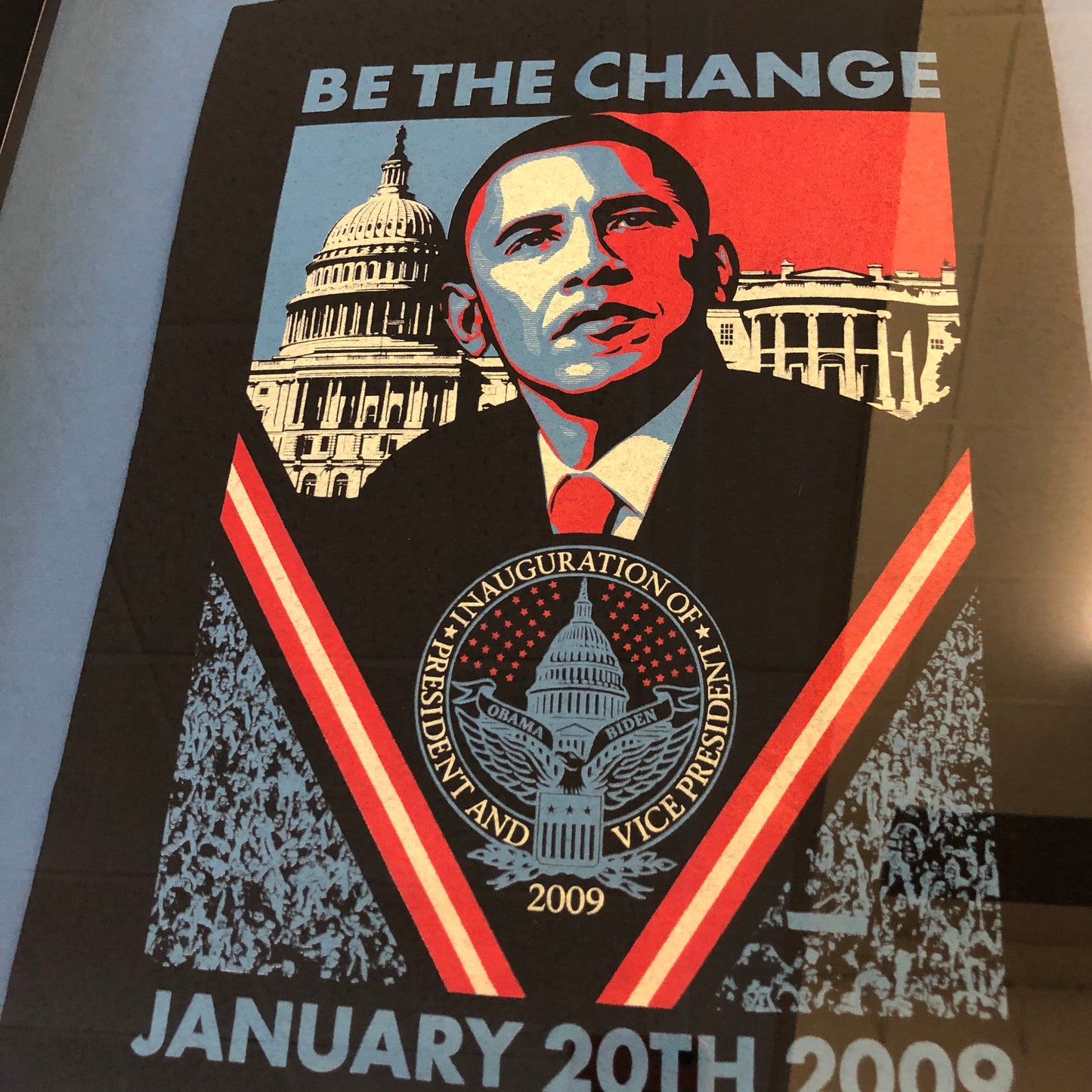Framed Commemorative Obama "Be the Change" T-shirt