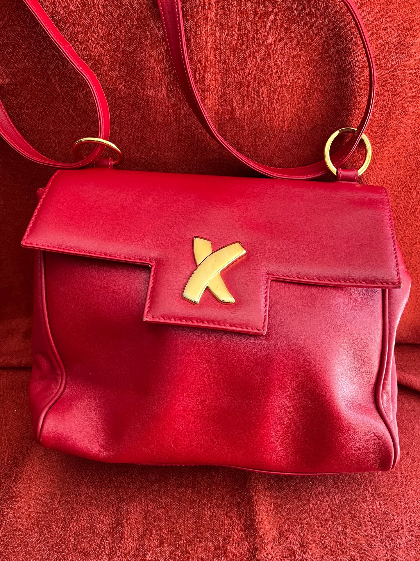 Vintage "By Paloma Picasso" Red Leather Handbag