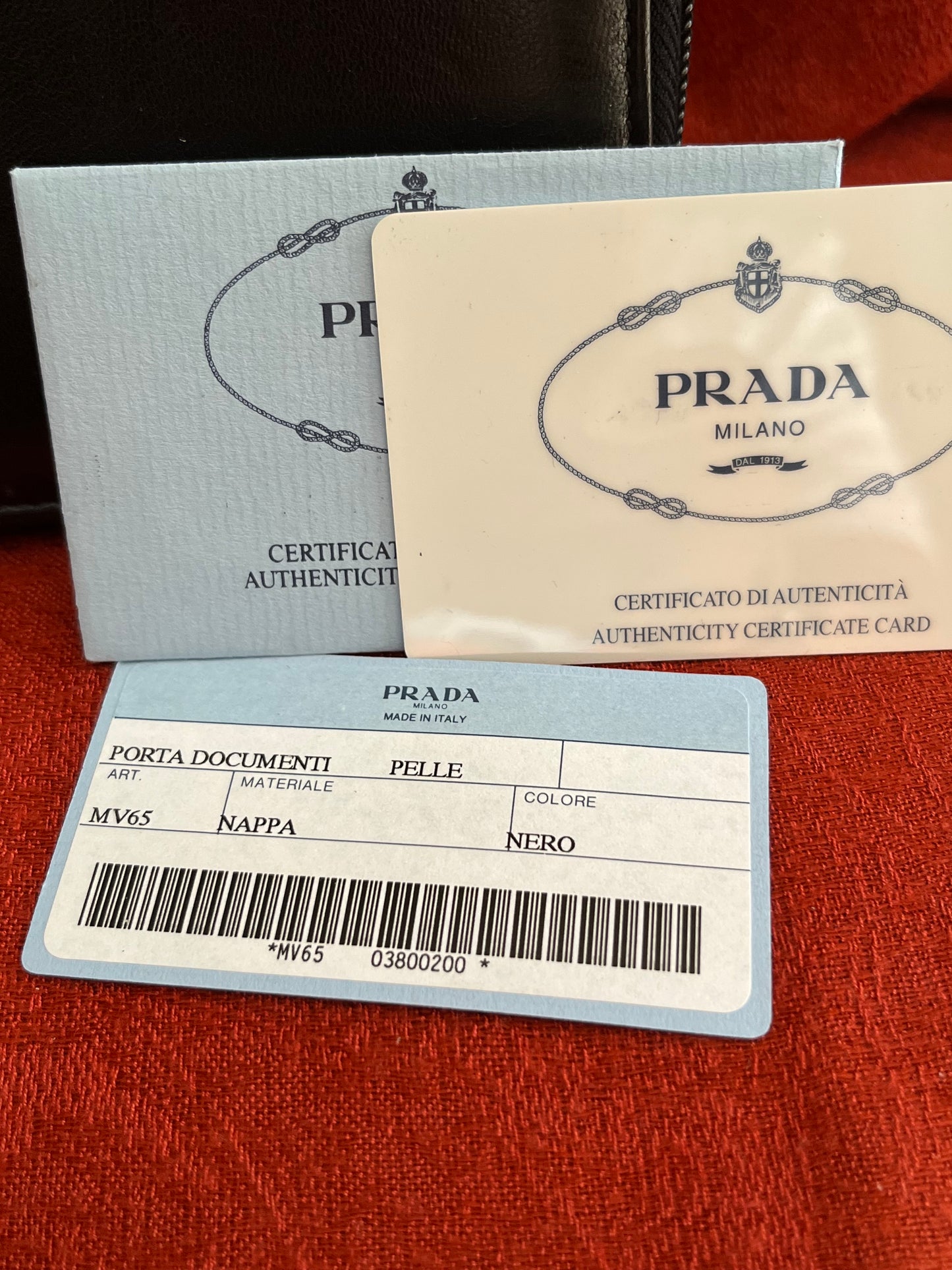 Black Prada Small Document Portfolio