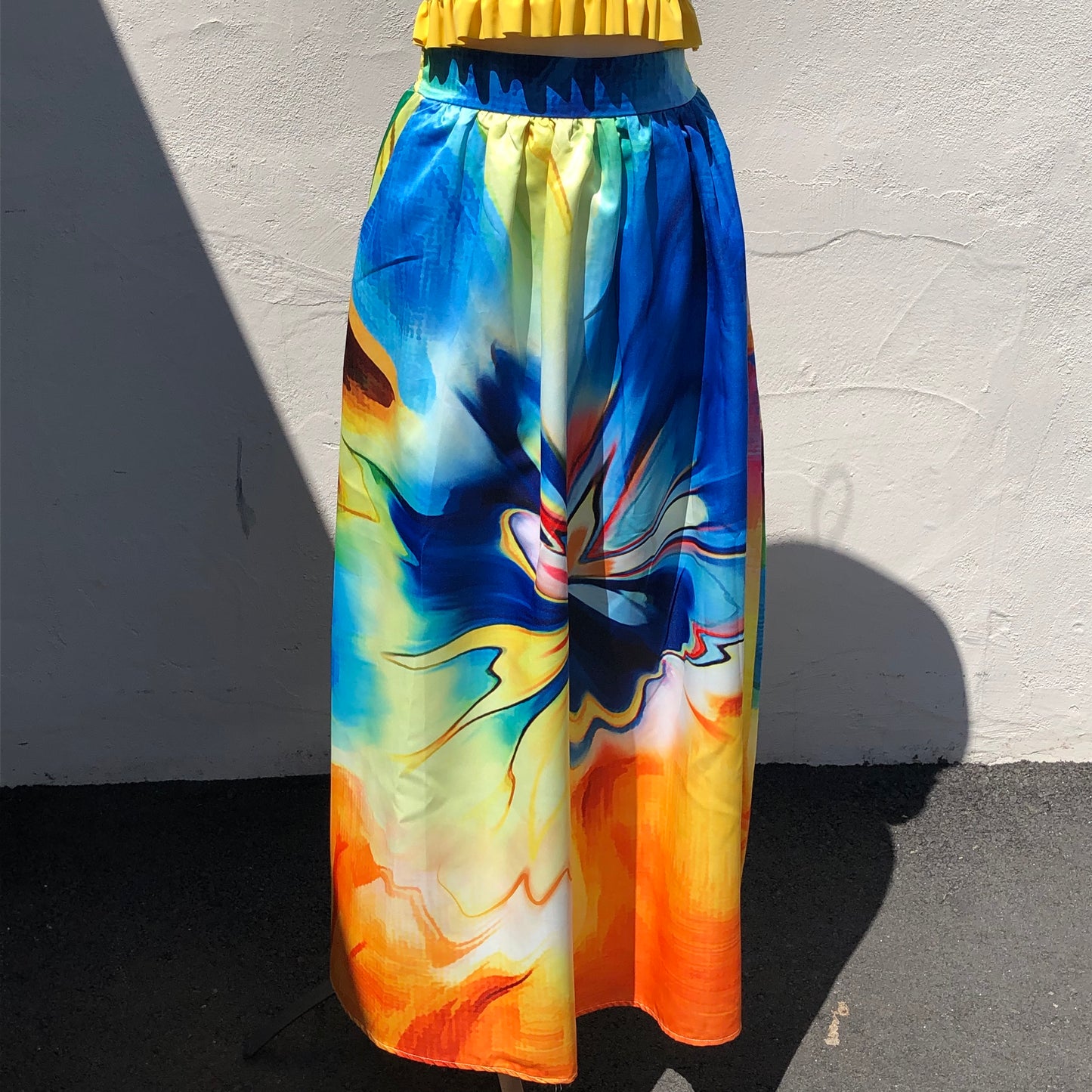 Multi-Color Psychedelic Starburst Skirt - XL