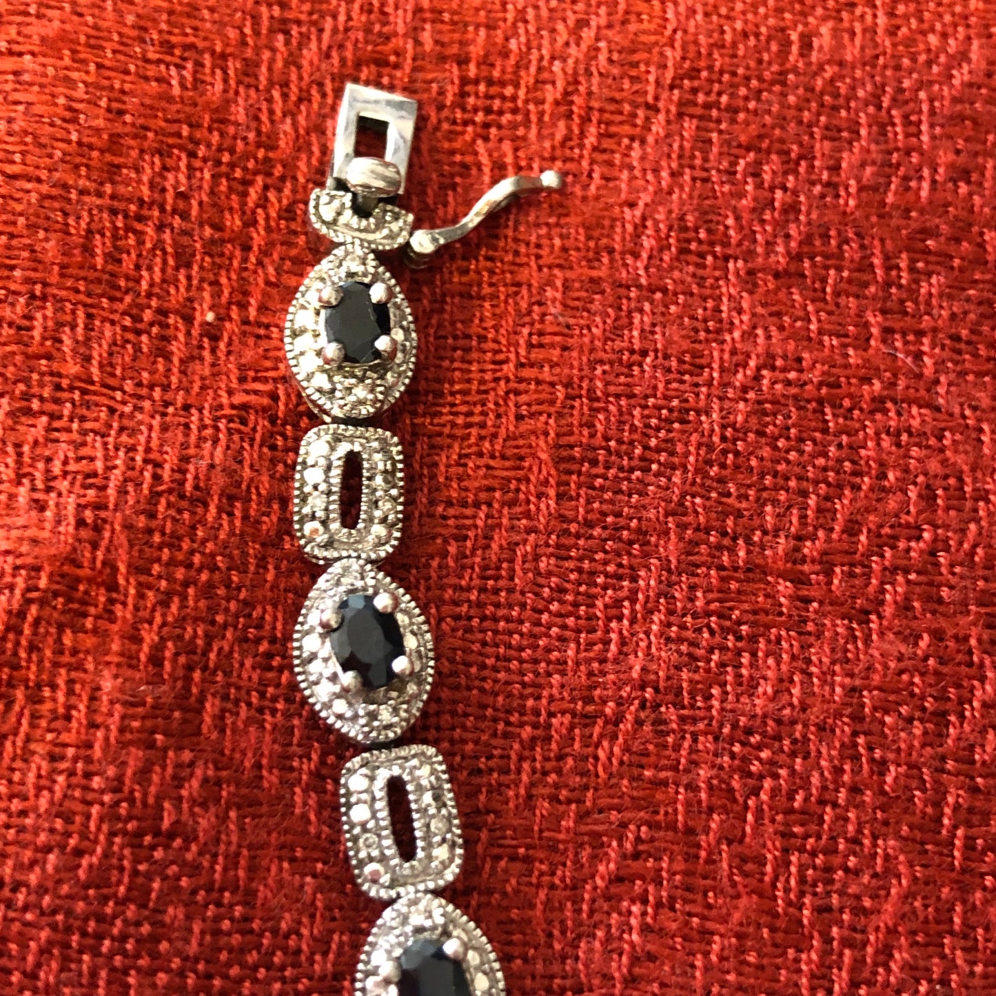 Sterling Tennis Style Bracelet with Cubic Zirconia Accents