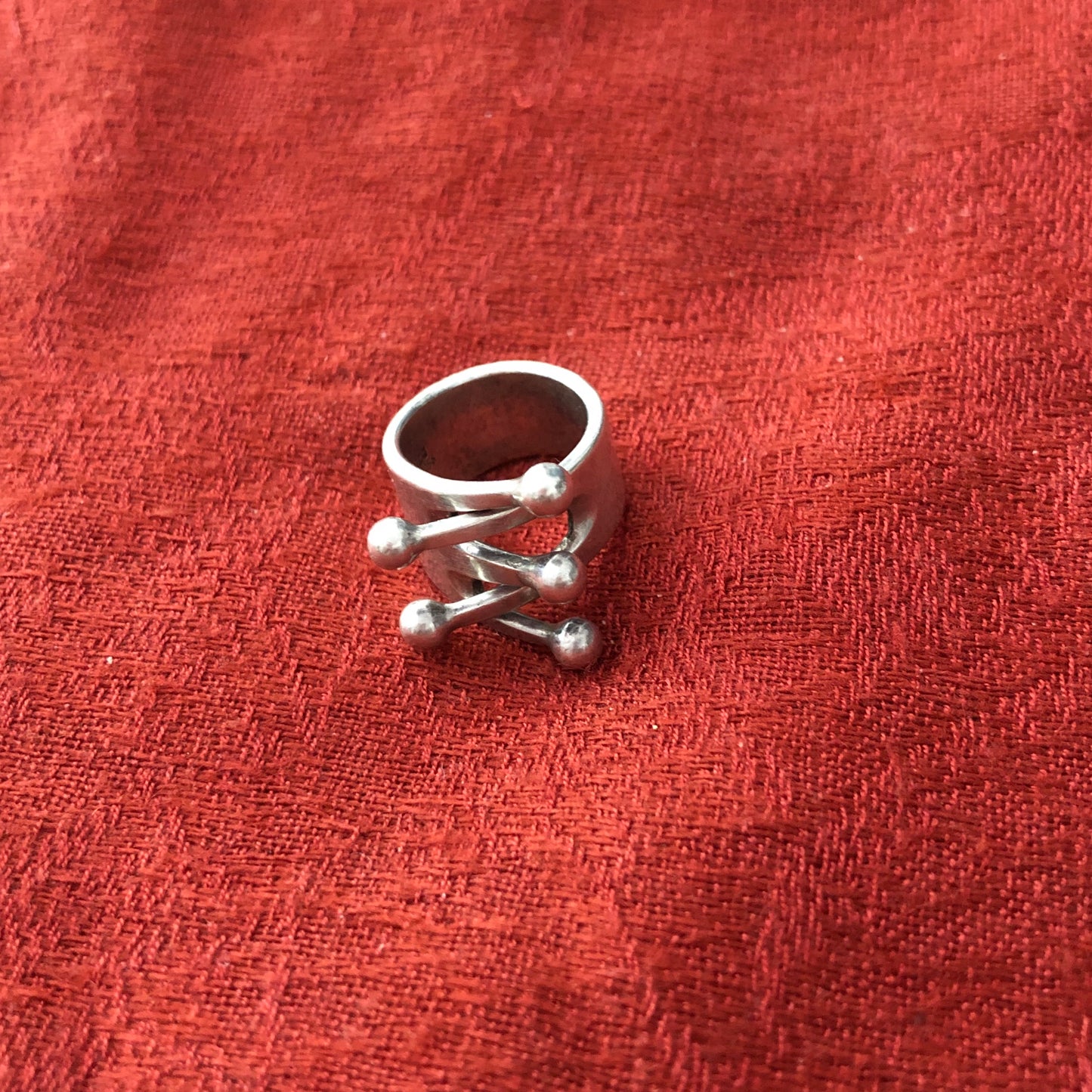 Anna Greta Eker (AGE) Sterling Silver 925 Modernist Jester Crown Ring-Size 5