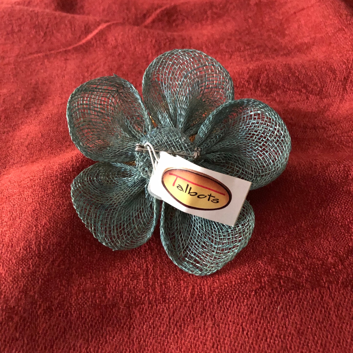 Talbots Raffia Flower Pin-NWT