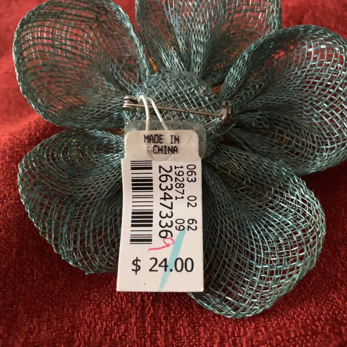 Talbots Raffia Flower Pin-NWT