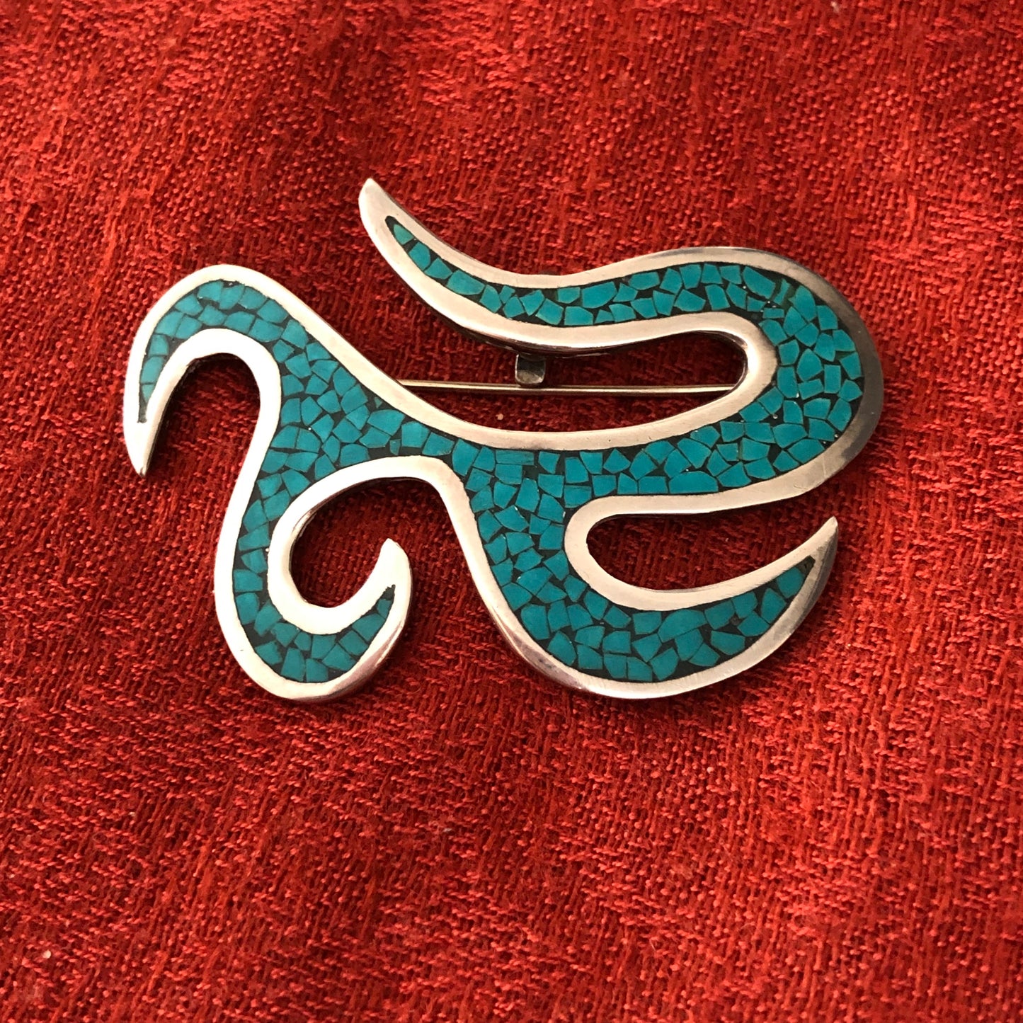 Arte en Plata Sterling Silver and Turquoise Brooch/Pendant