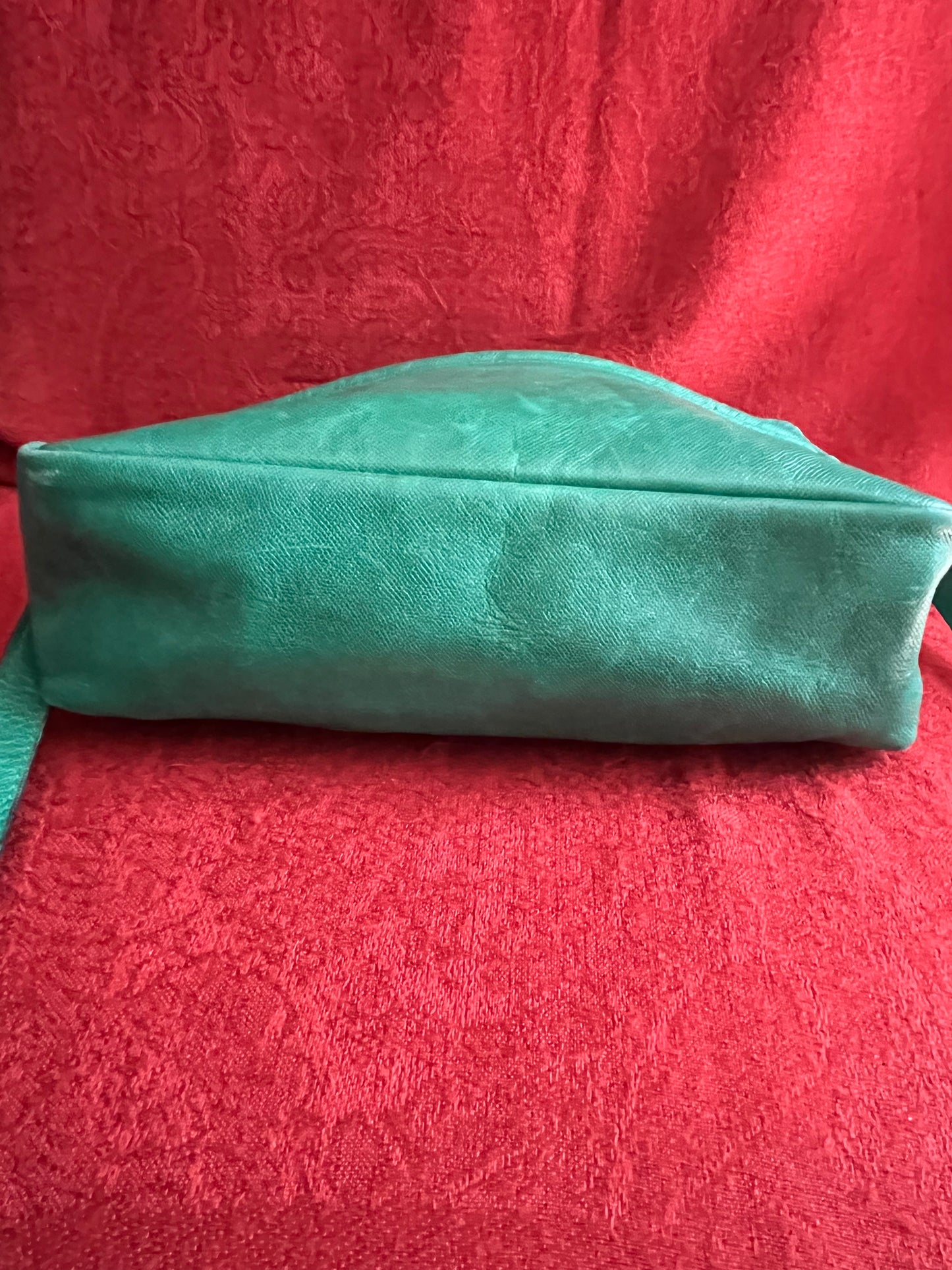 Vintage Green Leather Furla Crossbody Bag