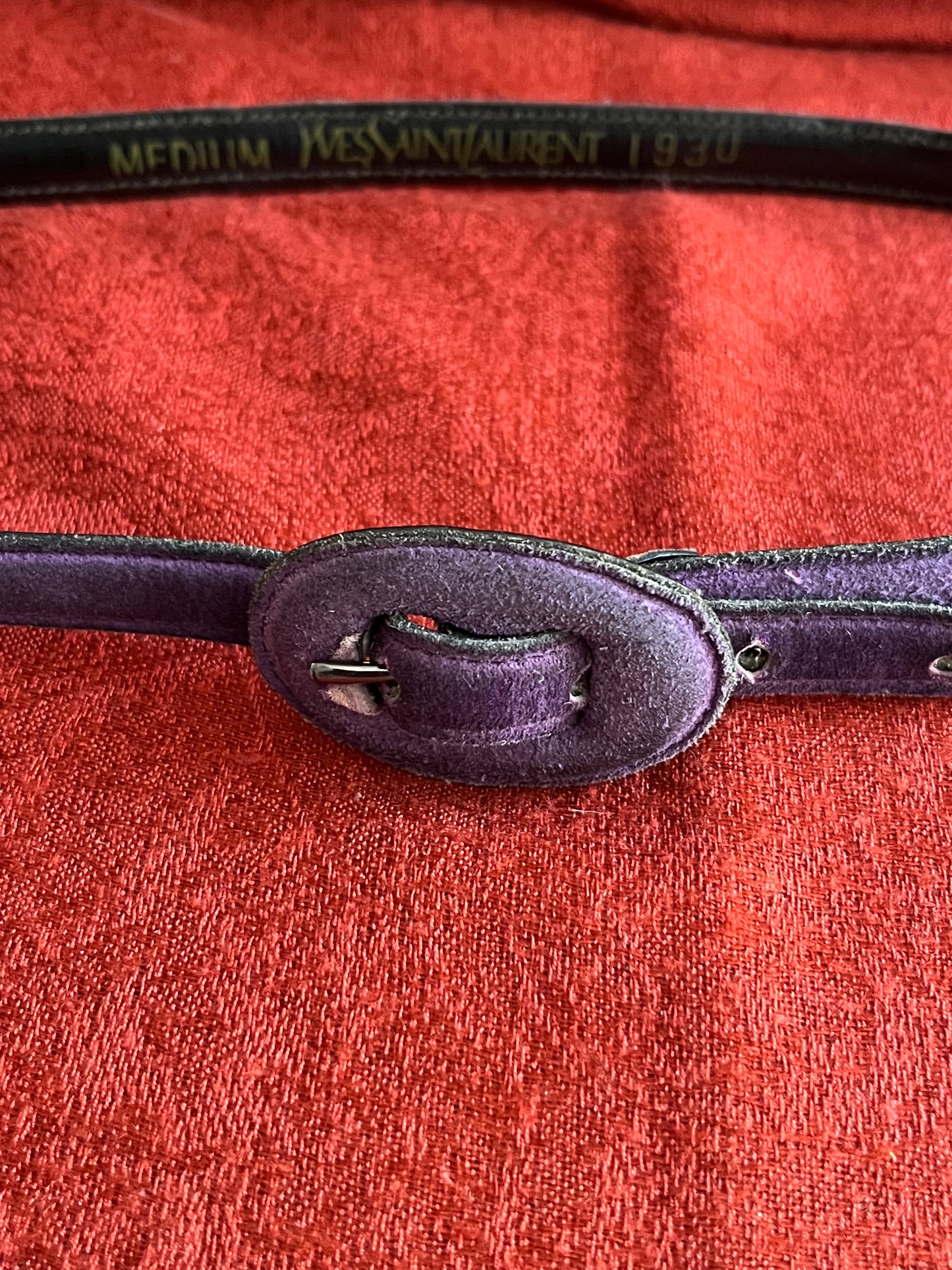 Vintage Purple Suede Yves Saint Laurent Skinny Belt-S/M