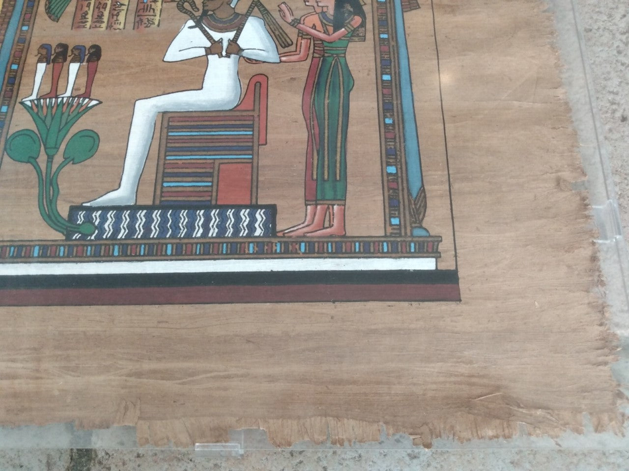 Egyptian Papyrus Hand Made Painting - Signed by Artist